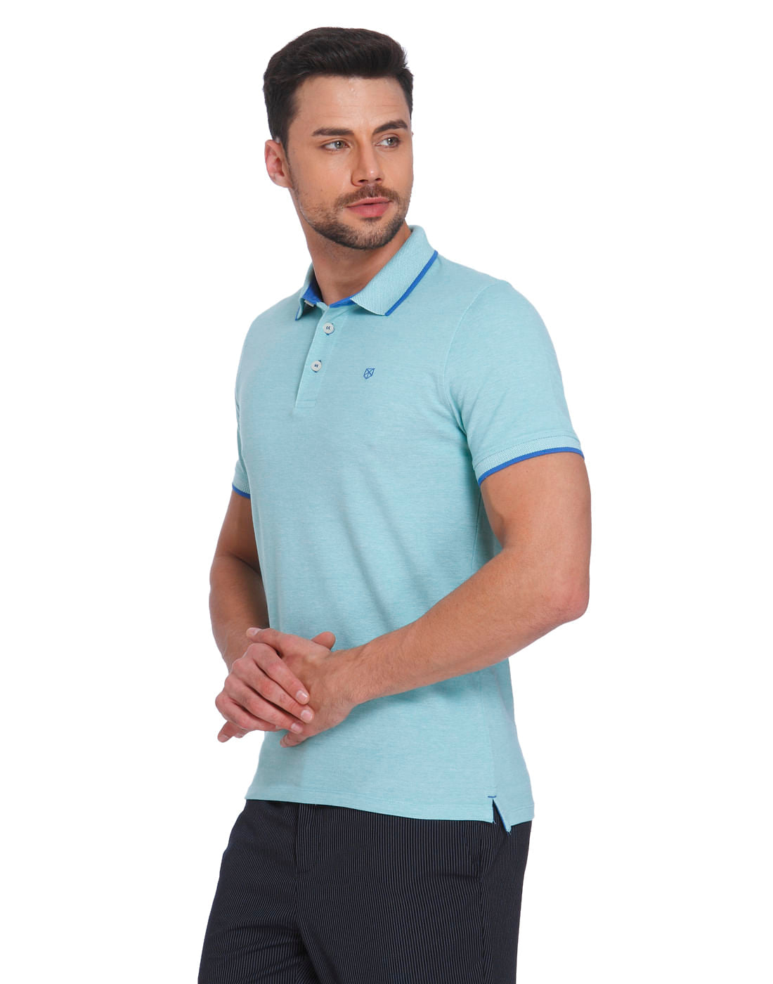 Sea Green & Blue Polo T-Shirt