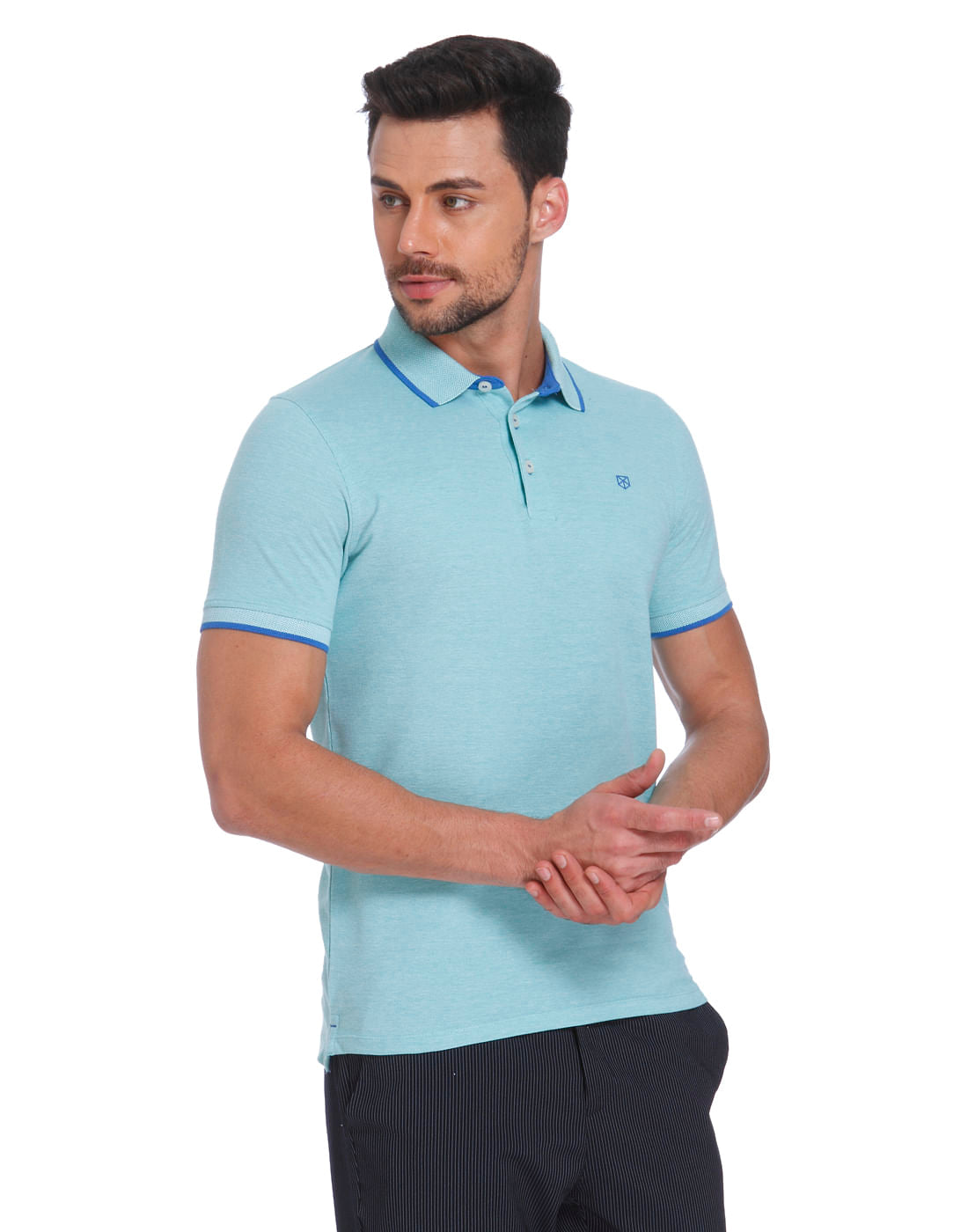 Sea Green & Blue Polo T-Shirt