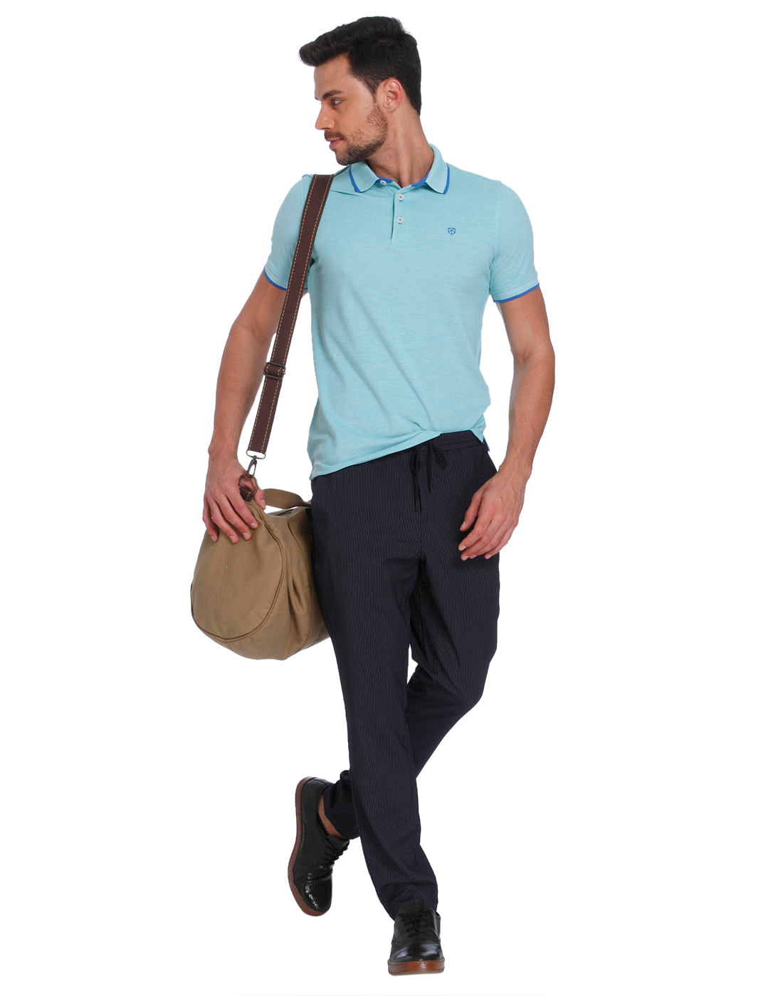 Sea Green & Blue Polo T-Shirt