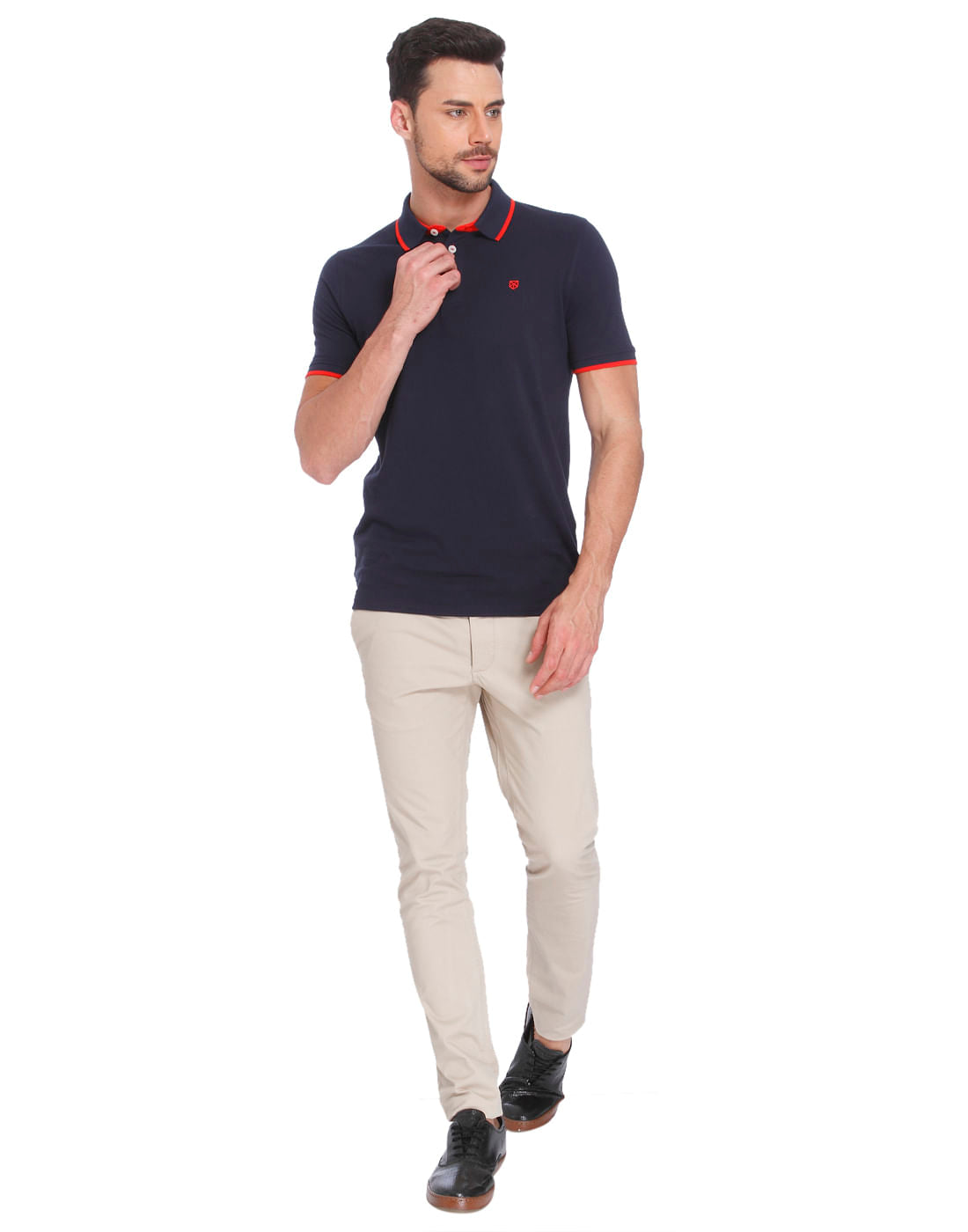 Dark Blue & Orange Polo T-Shirt