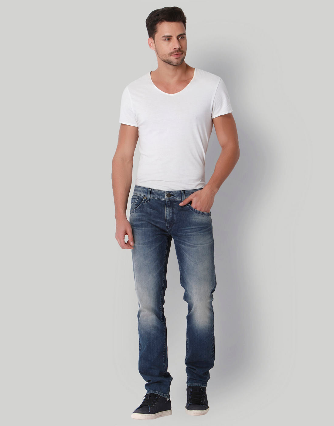 Blue Low Rise Slim Fit Jeans