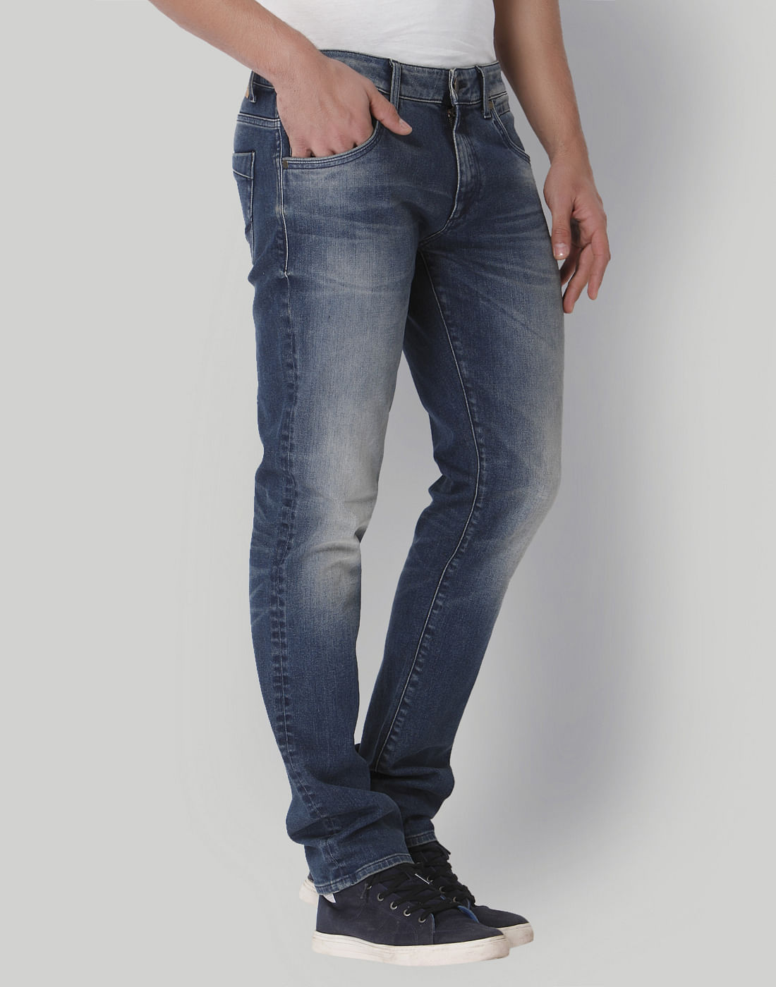 Blue Low Rise Slim Fit Jeans