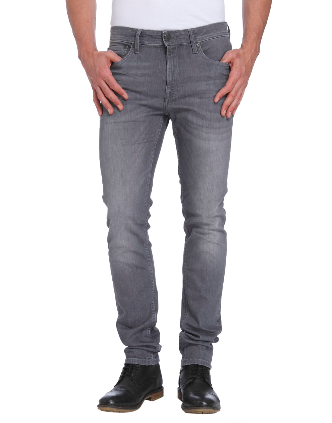 Grey Low Rise Skinny Fit Jeans - 28/32