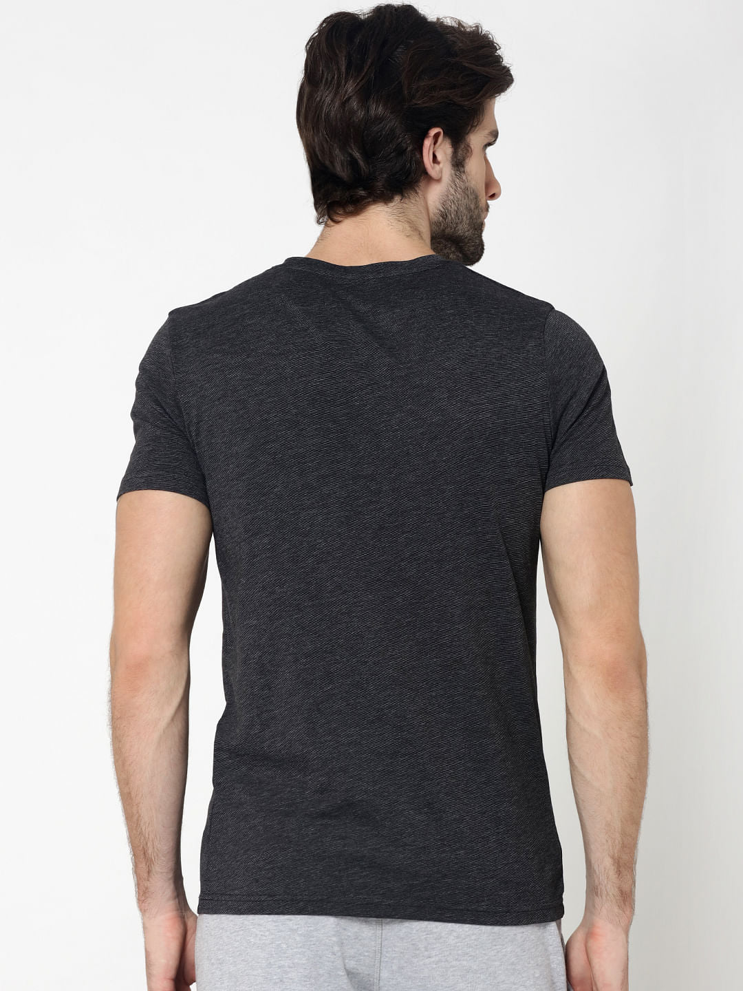 Black Typographic Print Crew Neck T-Shirt