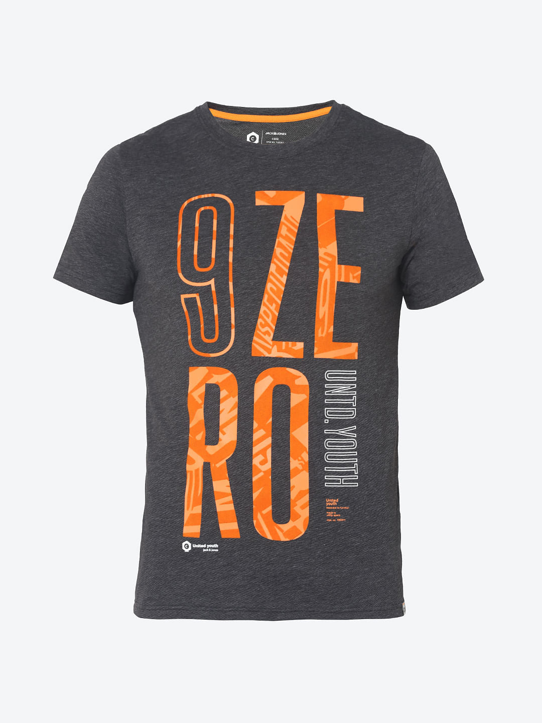 Black Typographic Print Crew Neck T-Shirt