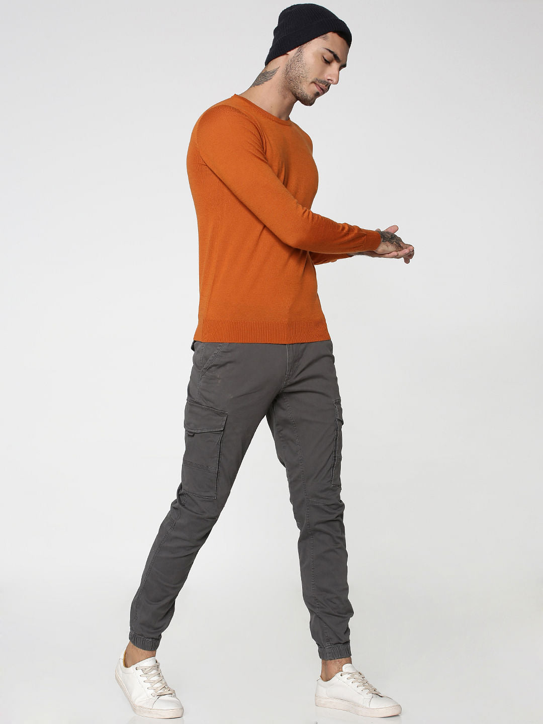 Grey Anti-Fit Cargo Pants