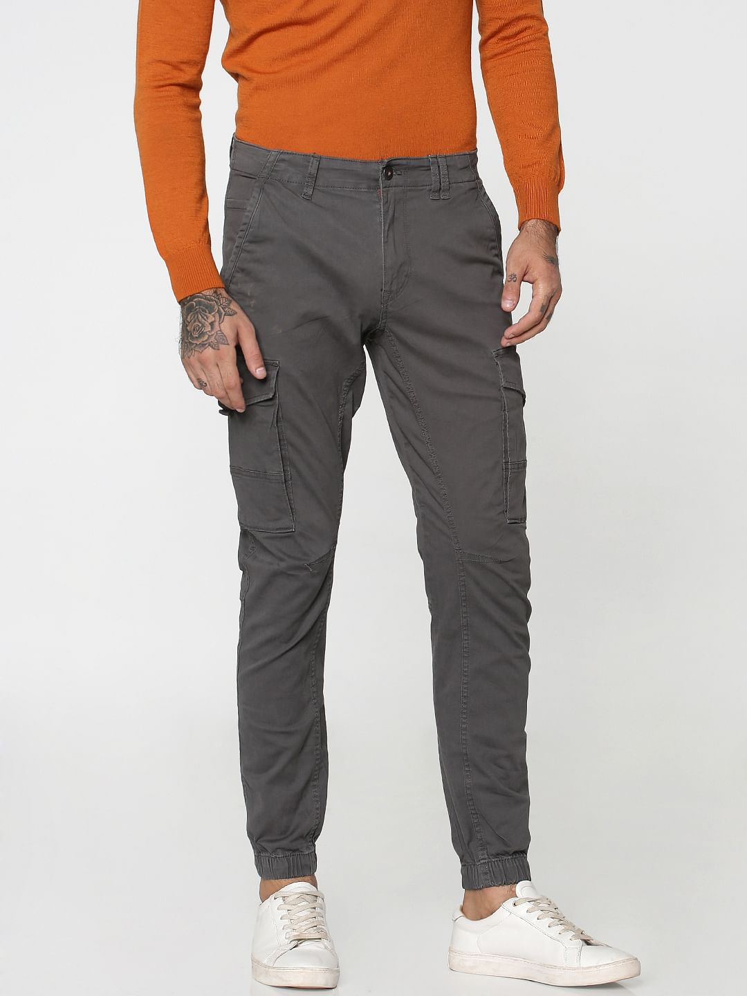 Grey Anti-Fit Cargo Pants