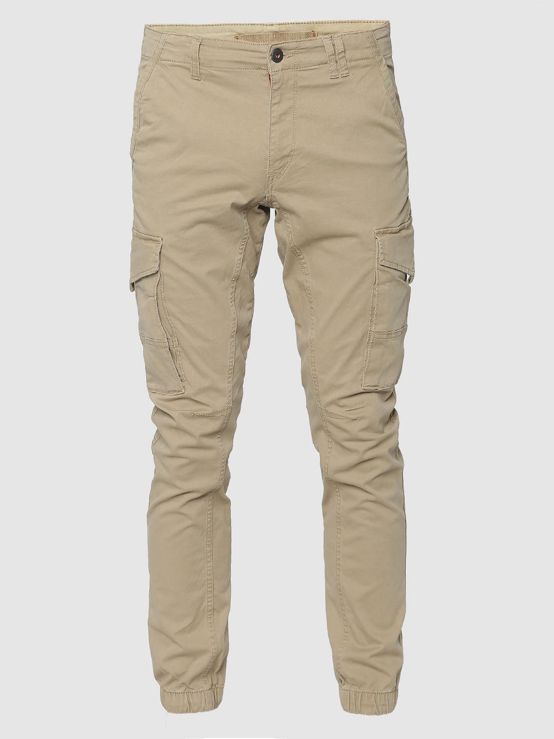 Beige Cargo Style Anti-Fit Joggers