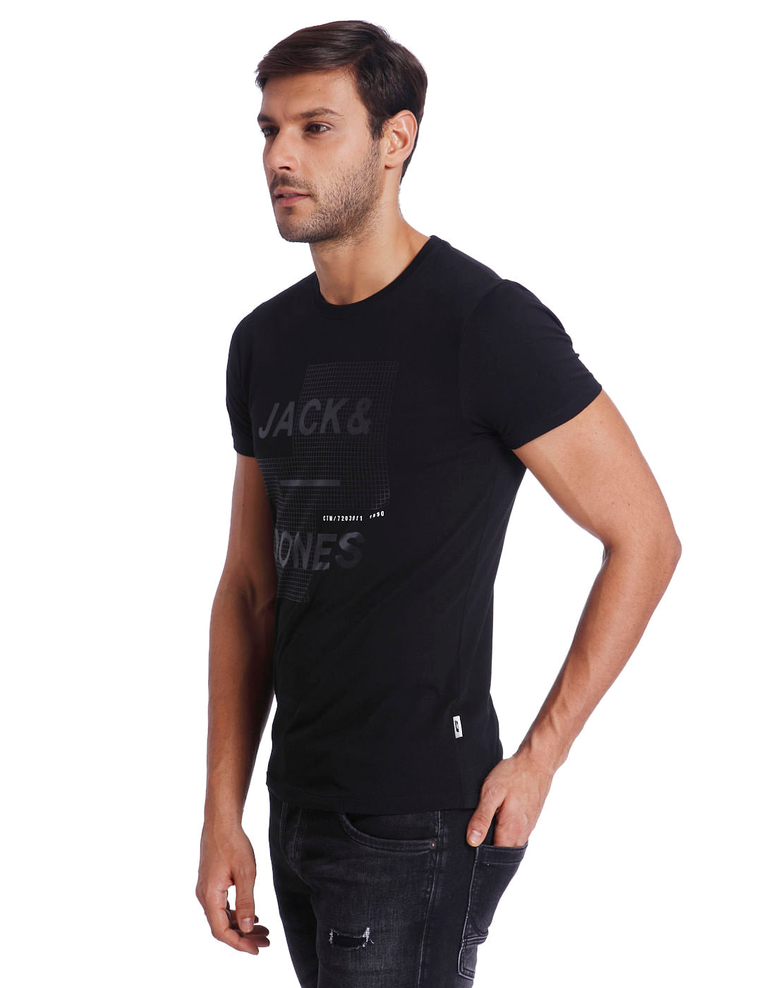 Black Logo Print Crew Neck T-Shirt