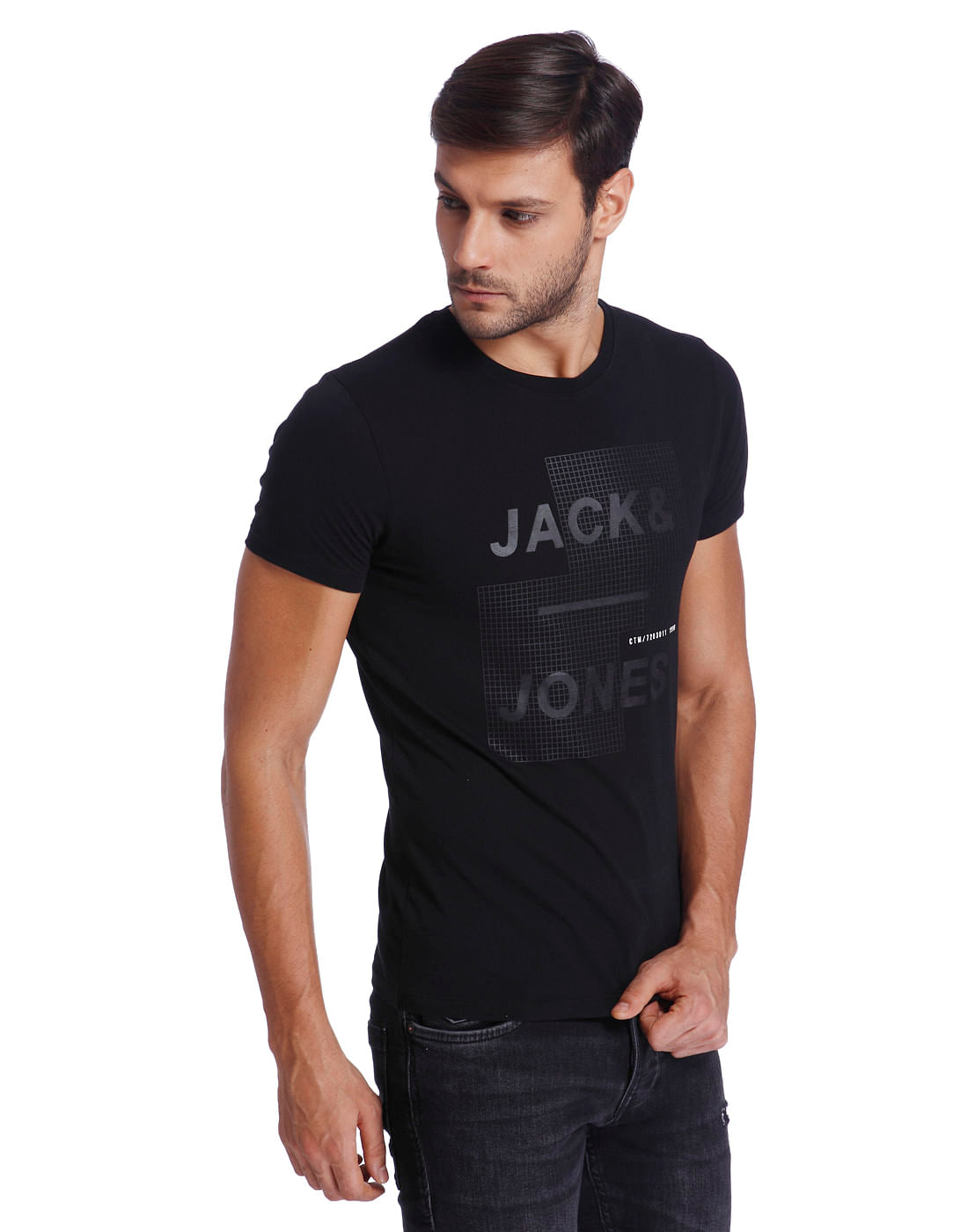 Black Logo Print Crew Neck T-Shirt