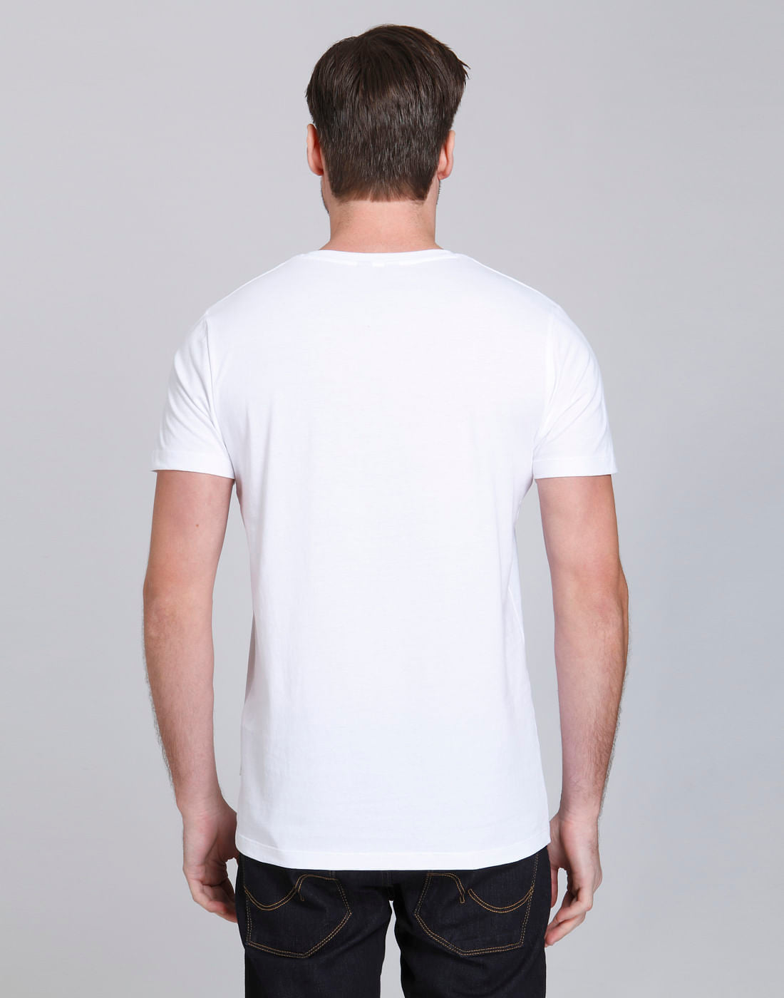 White & Blue Graphic Print Crew Neck T-Shirt