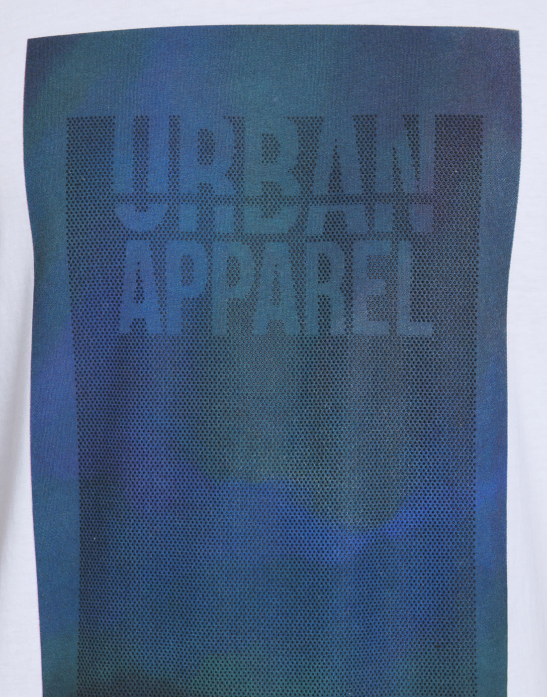 White & Blue Graphic Print Crew Neck T-Shirt