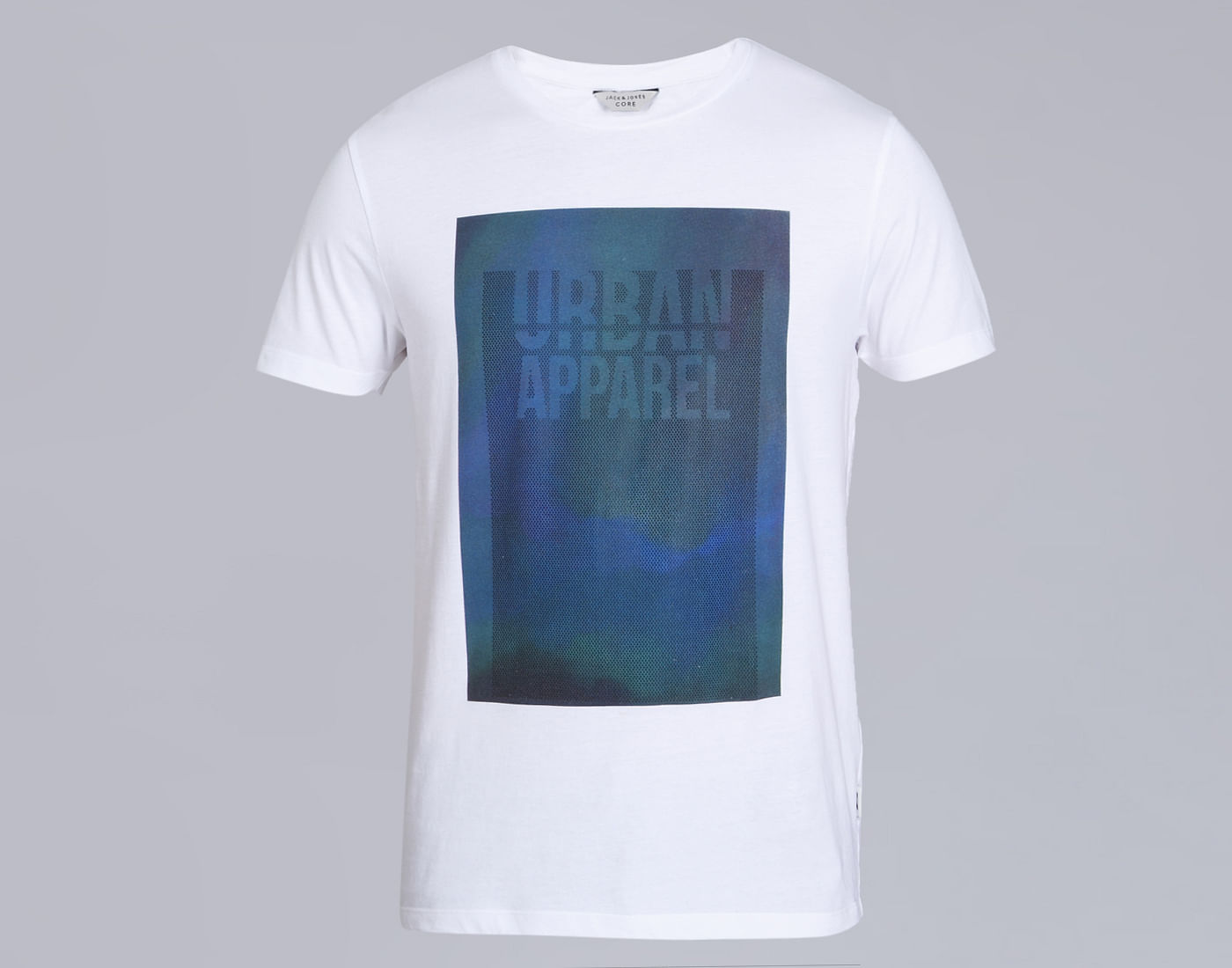 White & Blue Graphic Print Crew Neck T-Shirt