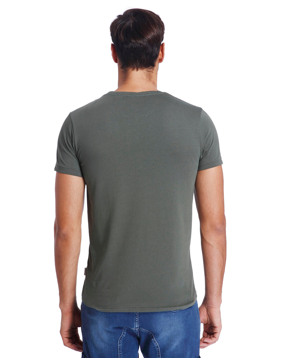 Green Text Print Crew Neck T-Shirt