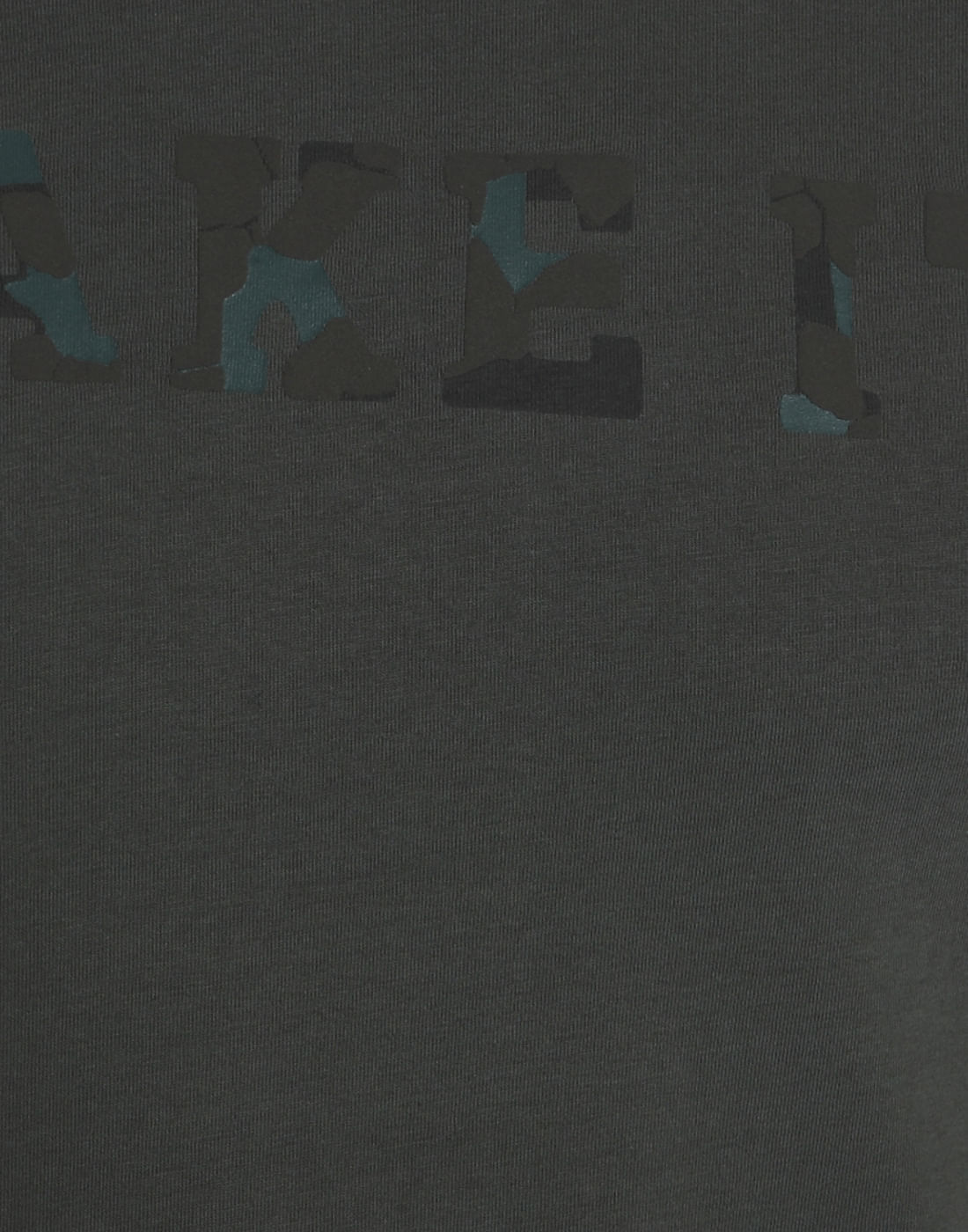 Green Text Print Crew Neck T-Shirt