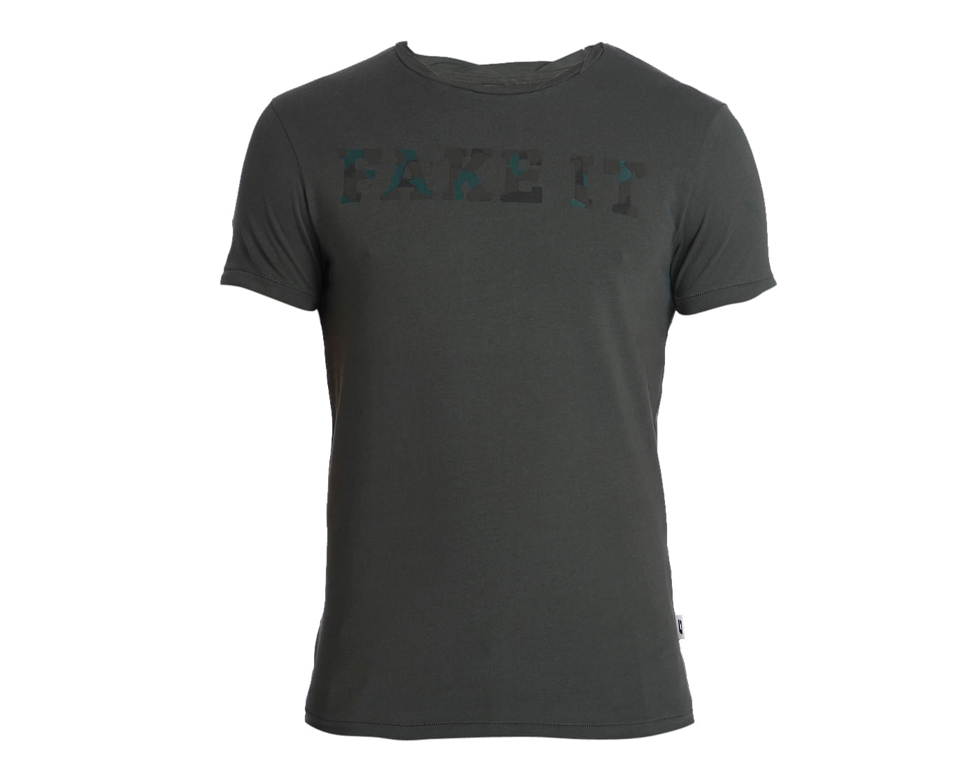 Green Text Print Crew Neck T-Shirt