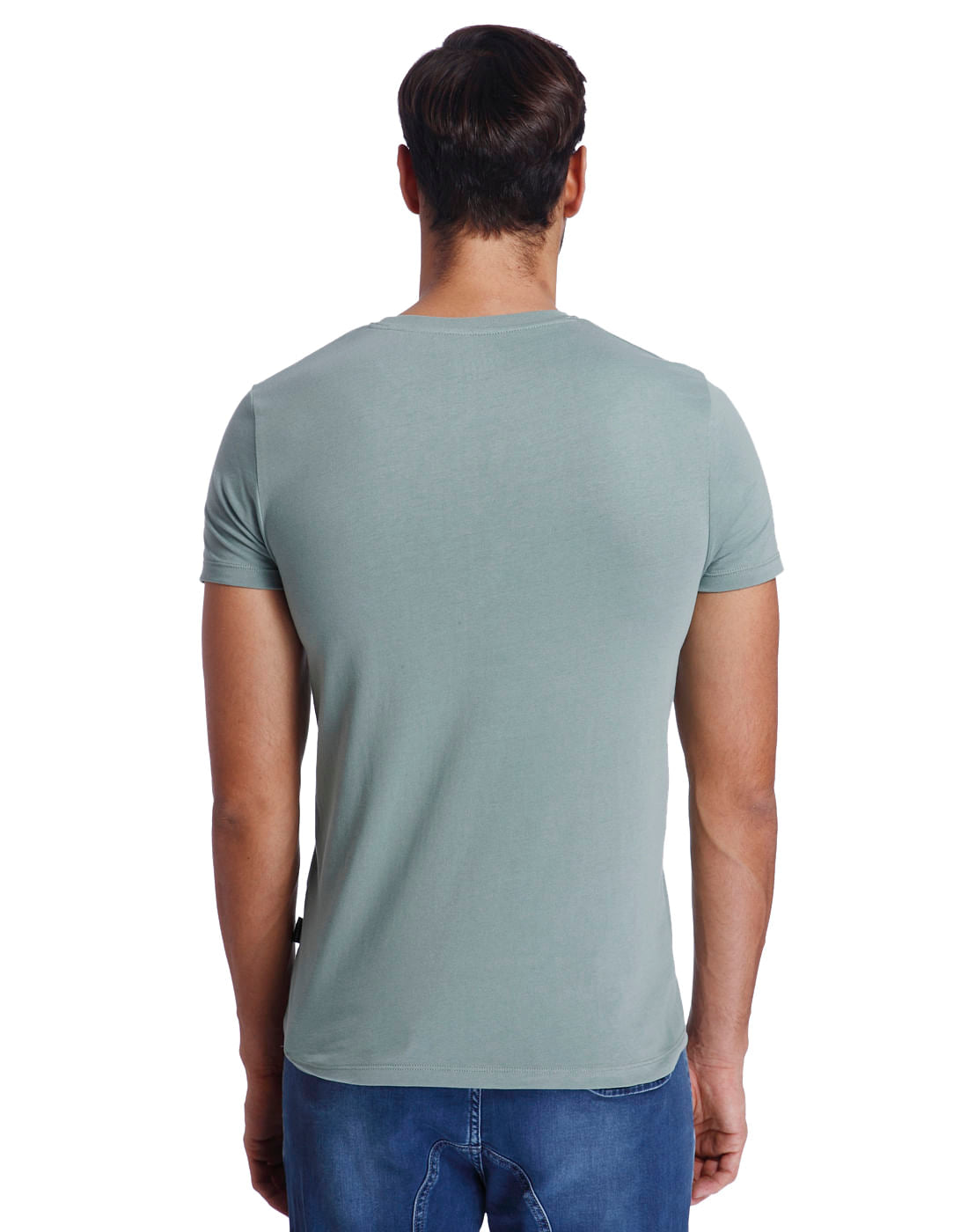 Green Text Print Crew Neck T-Shirt