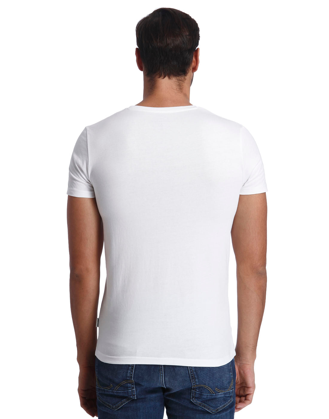 White Text Print Crew Neck T-Shirt