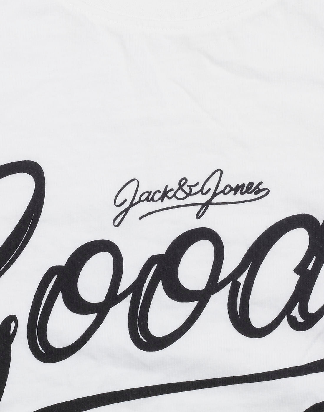 White Text Print Crew Neck T-Shirt