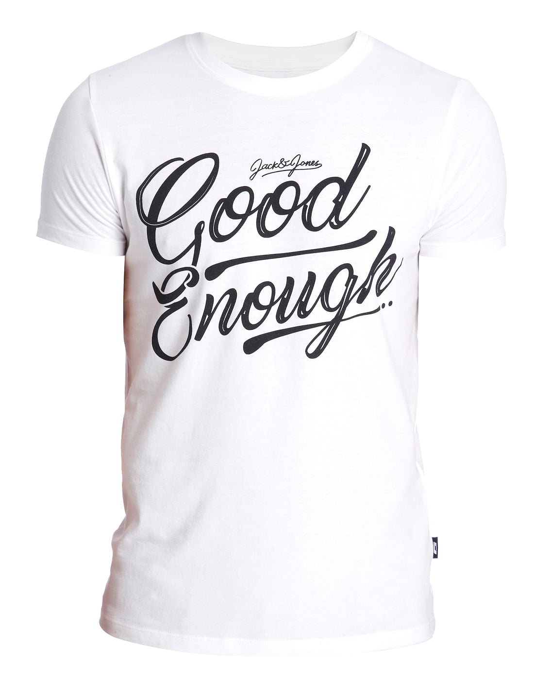 White Text Print Crew Neck T-Shirt