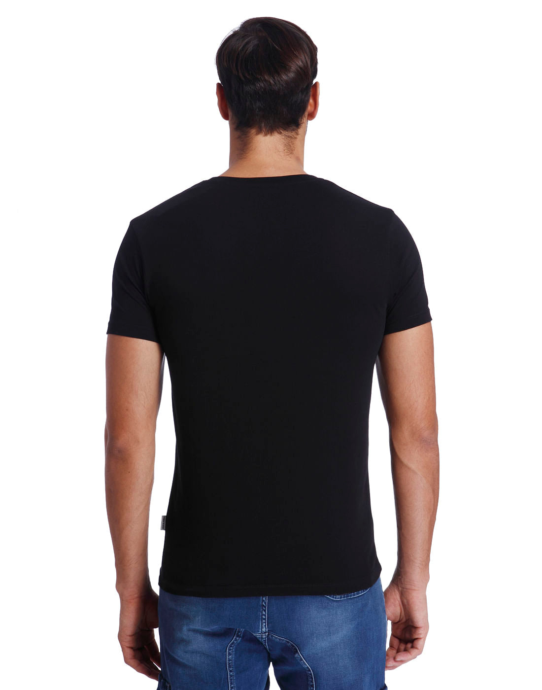 Black & White Text Print Crew Neck T-Shirt