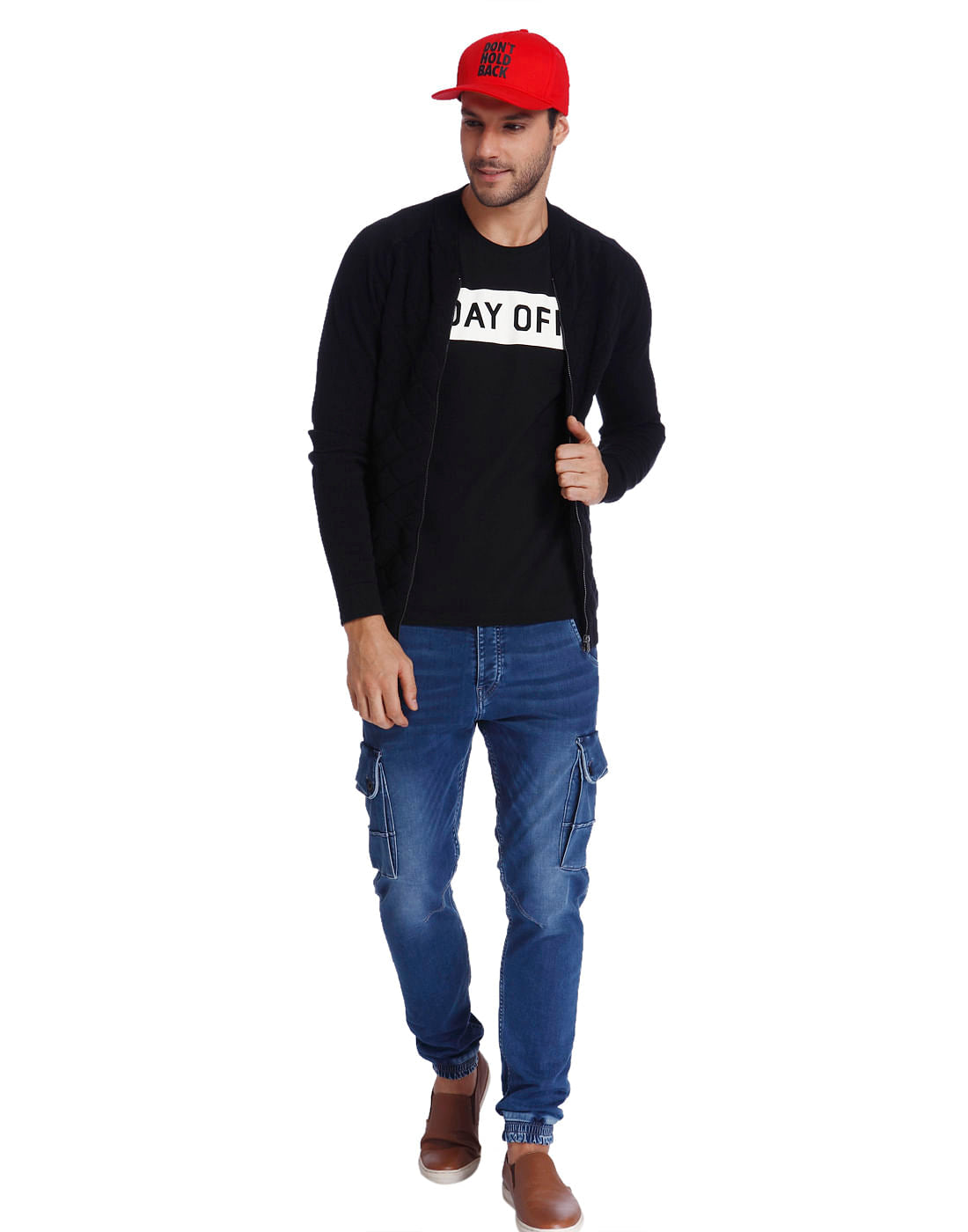 Black & White Text Print Crew Neck T-Shirt