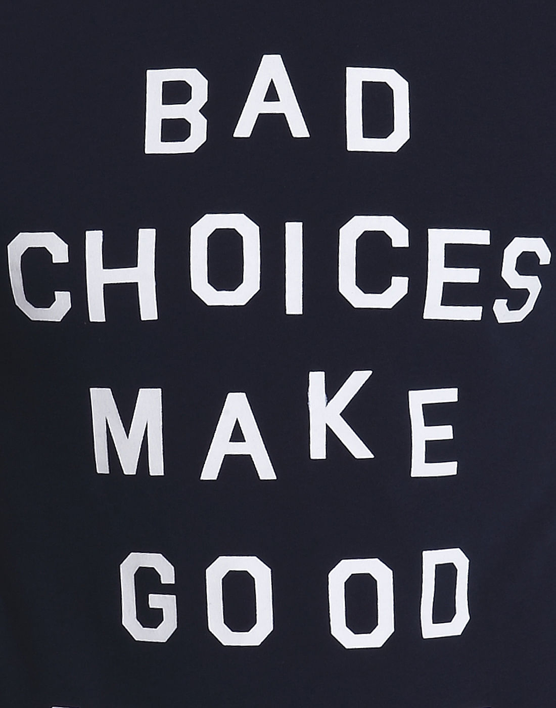 Blue Text Print Crew Neck T-Shirt