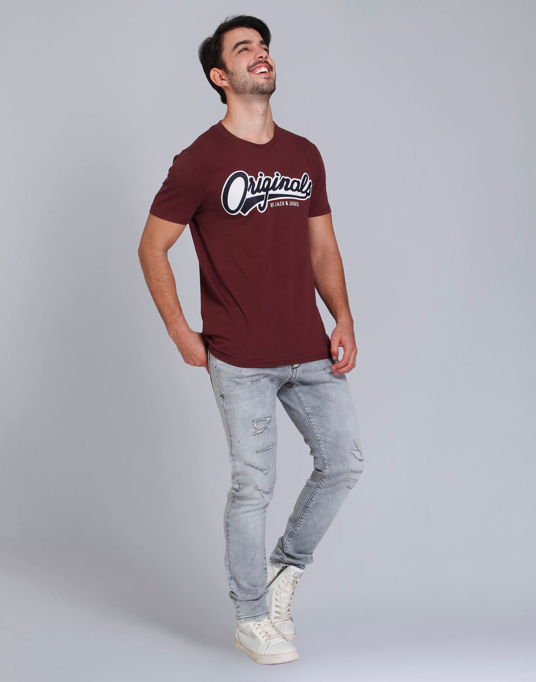 Purple Logo Print Crew Neck T-Shirt