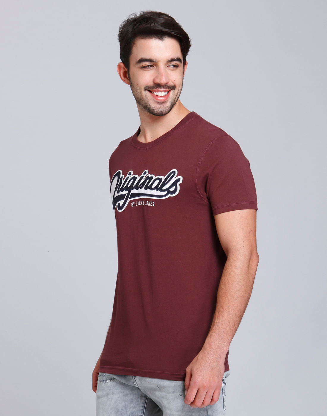 Purple Logo Print Crew Neck T-Shirt