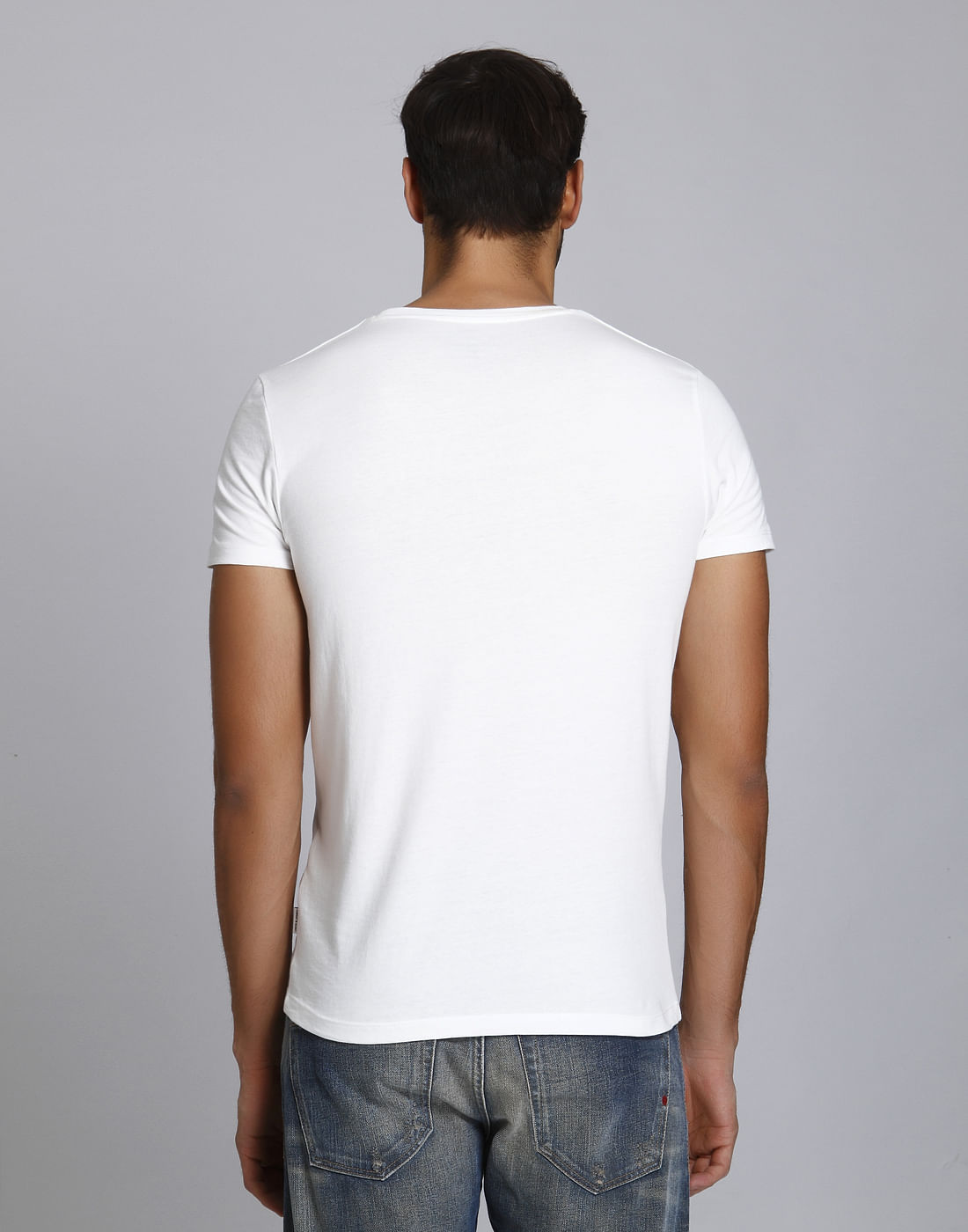 White Statue Of Liberty Print Crew Neck T-Shirt
