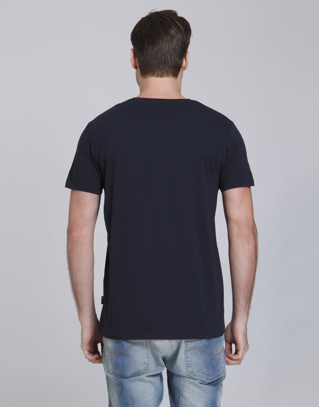 Dark Blue Statue Of Liberty Print Crew Neck T-Shirt