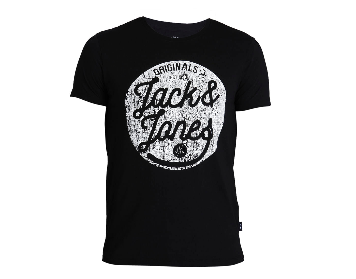 Black & White Text Print Crew Neck T-Shirt