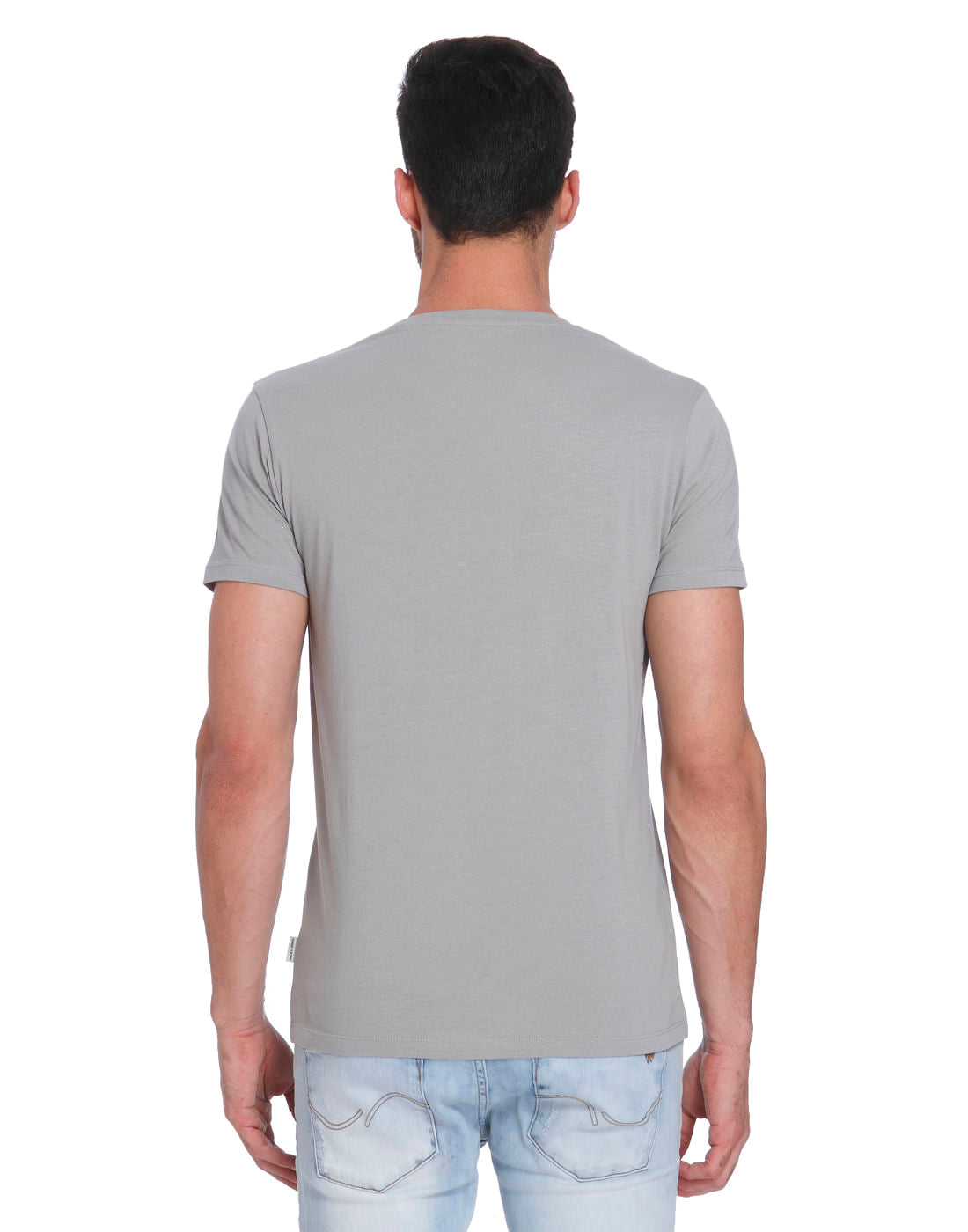Light Grey Graphic Print Crew Neck T-Shirt