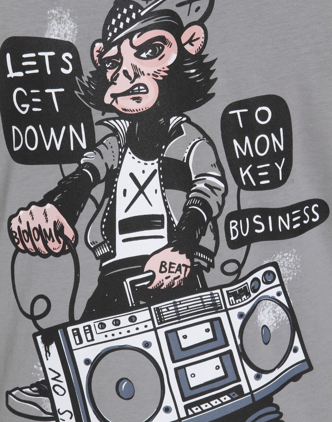 Light Grey Graphic Print Crew Neck T-Shirt