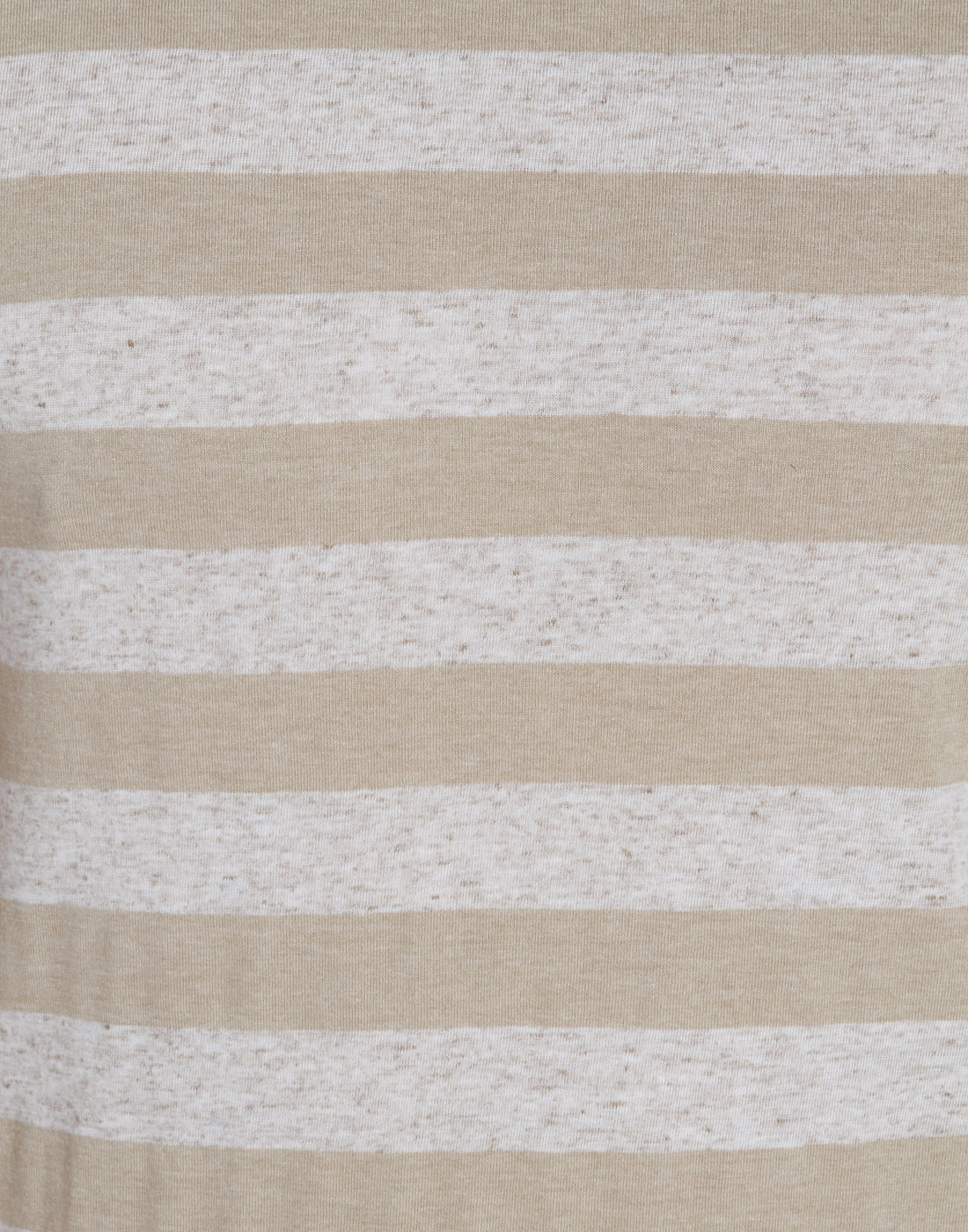 Beige And Grey Striped Crew Neck T-Shirt