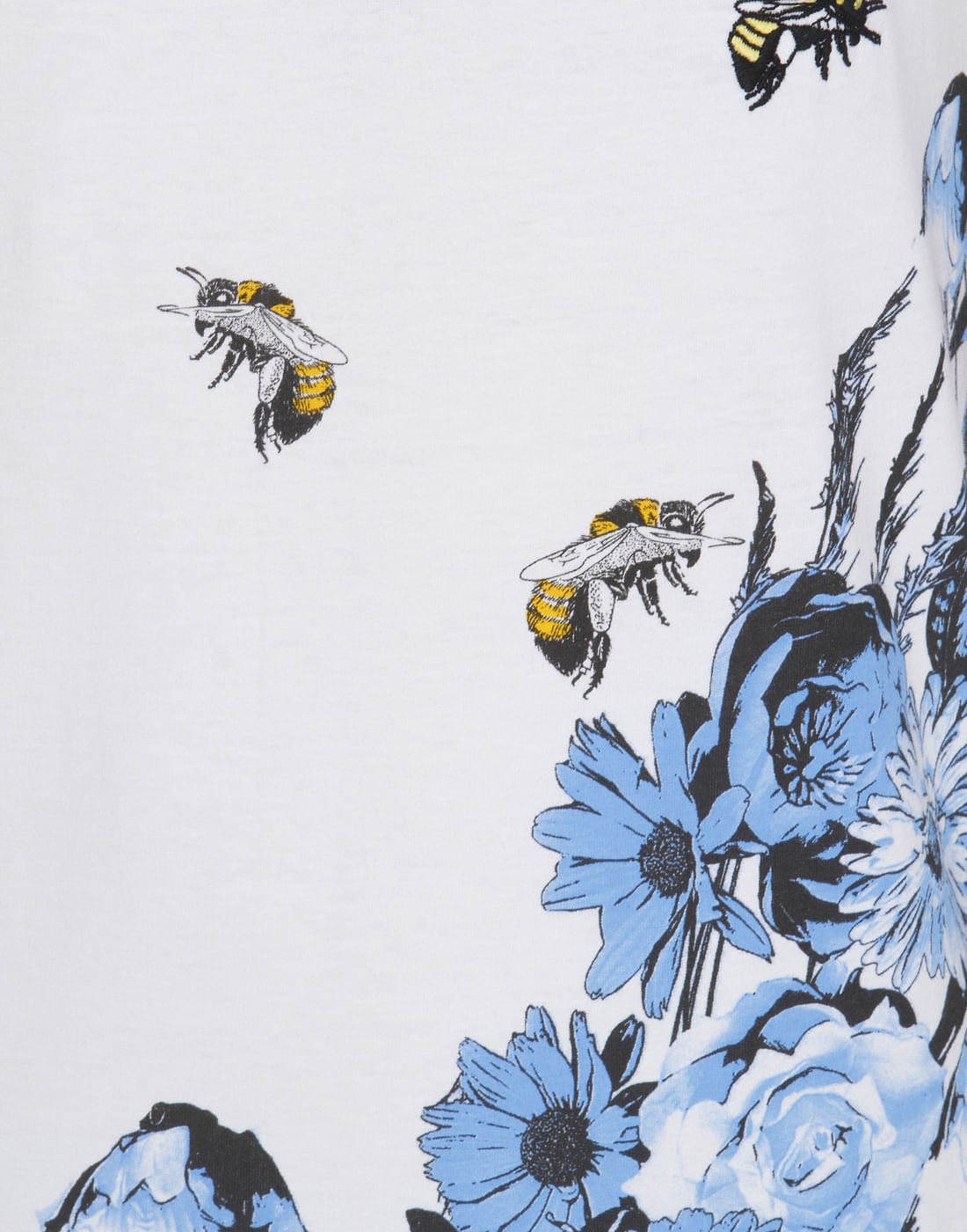 White Bee Print Crew Neck T-Shirt