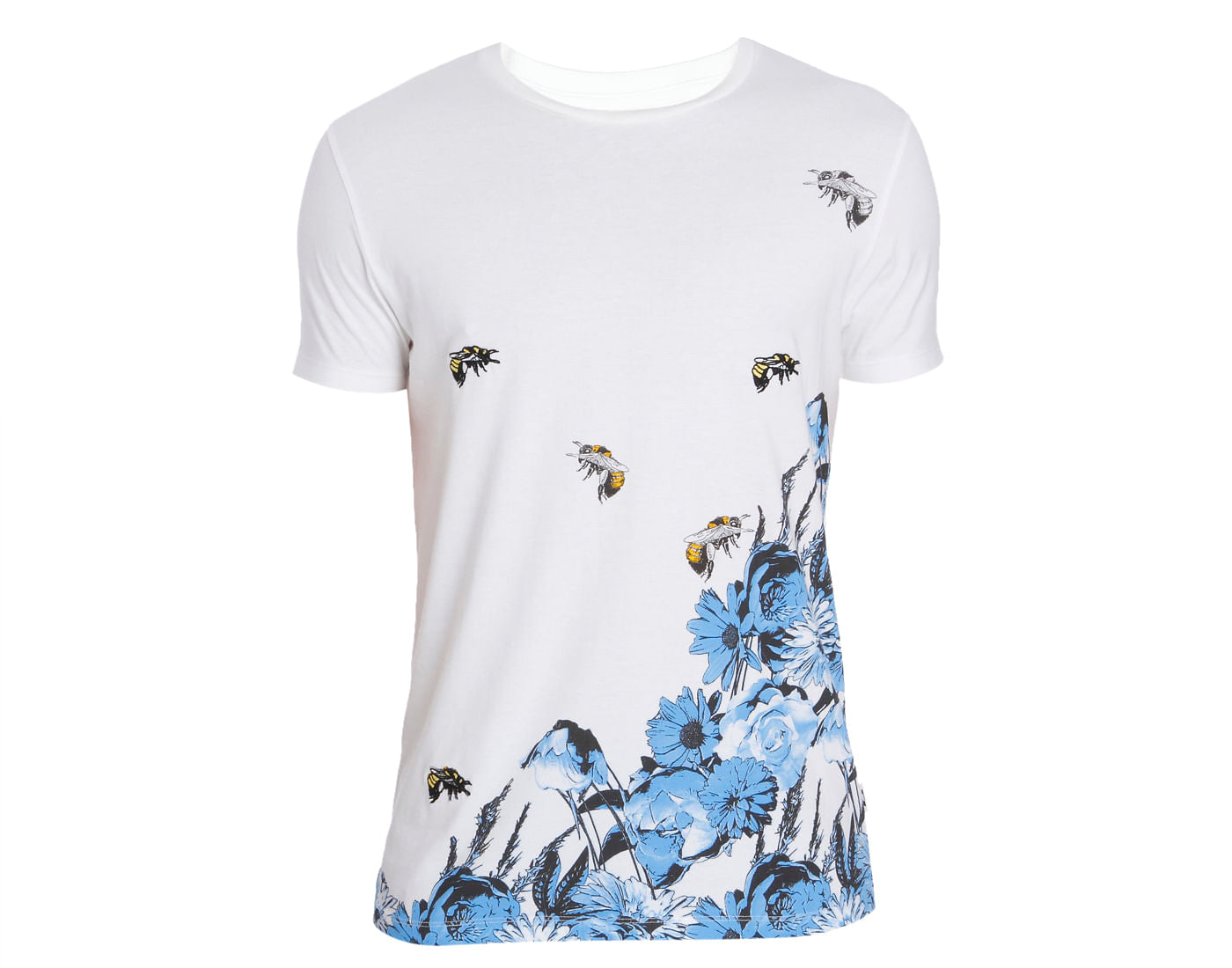 White Bee Print Crew Neck T-Shirt