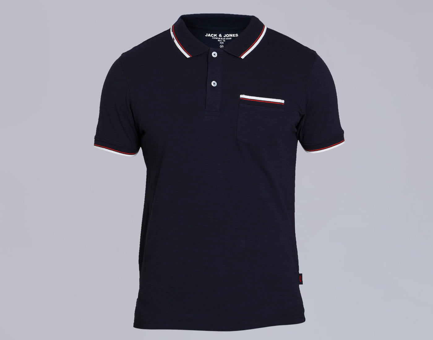 Dark Blue Polo Neck T-Shirt