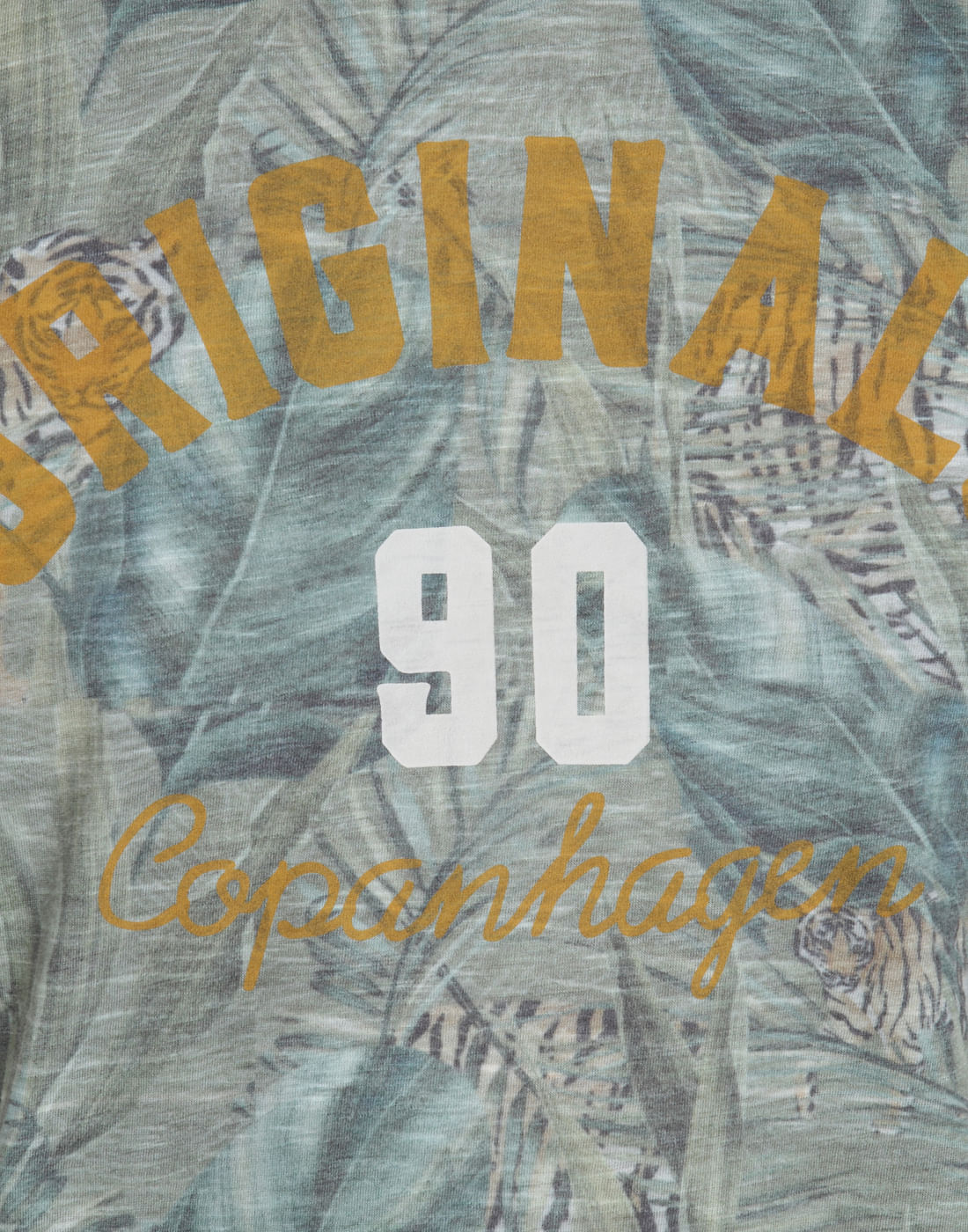 Green Leaf Print Crew Neck T-Shirt