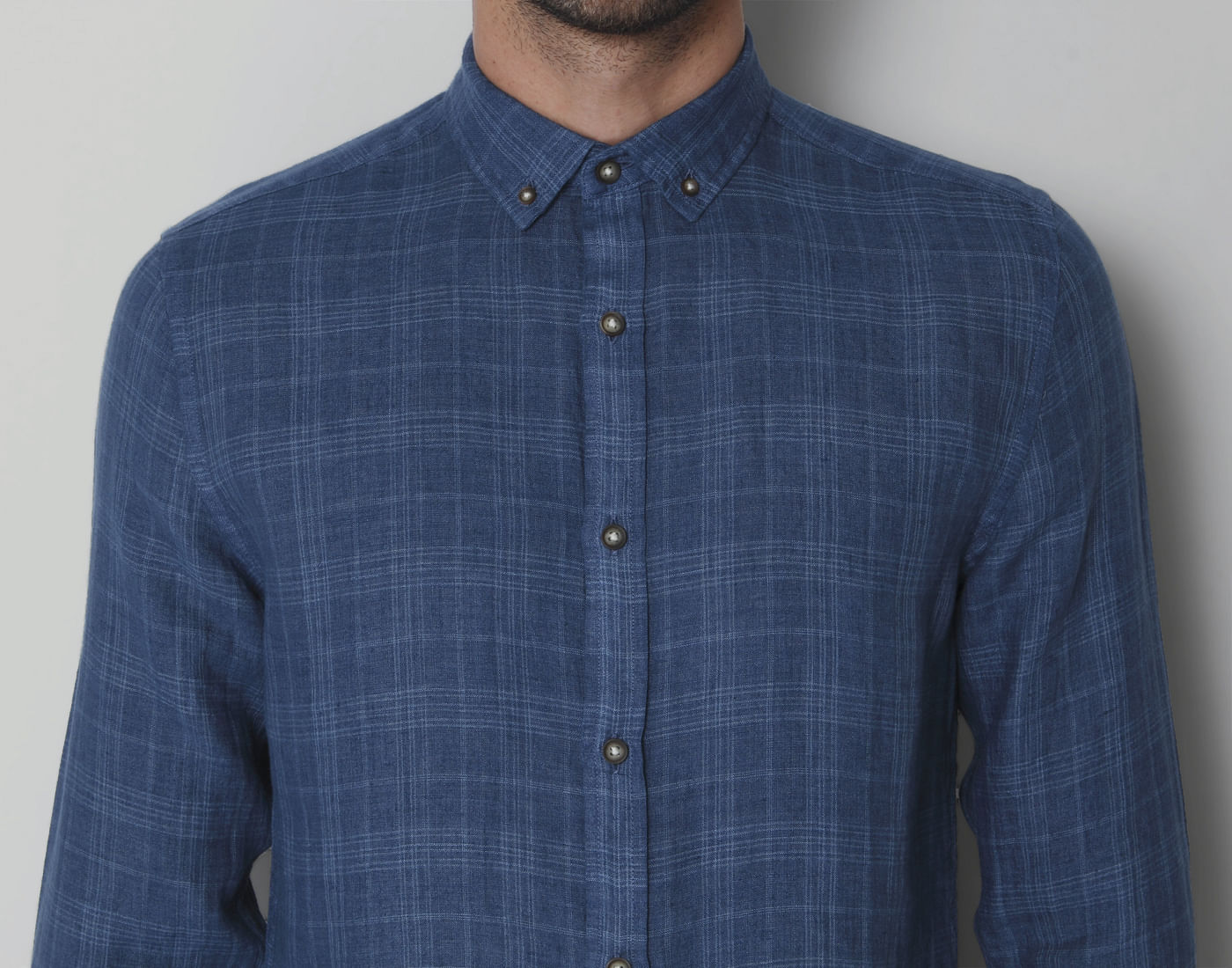 Blue Check Linen Shirt