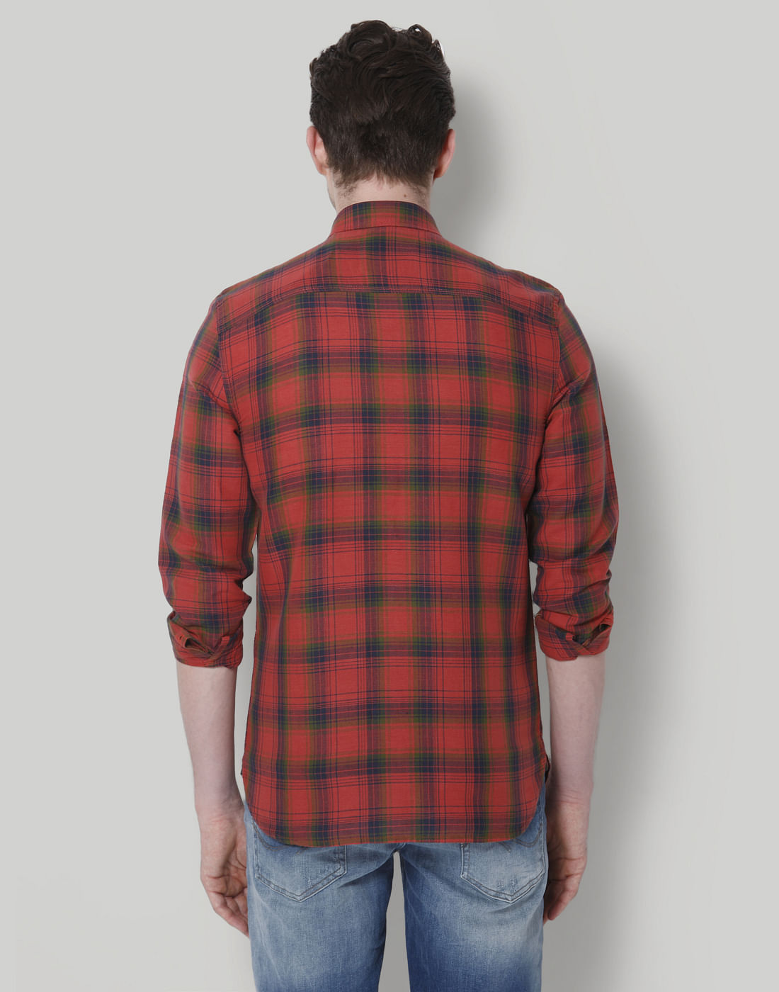 Red Check Slim Fit Shirt