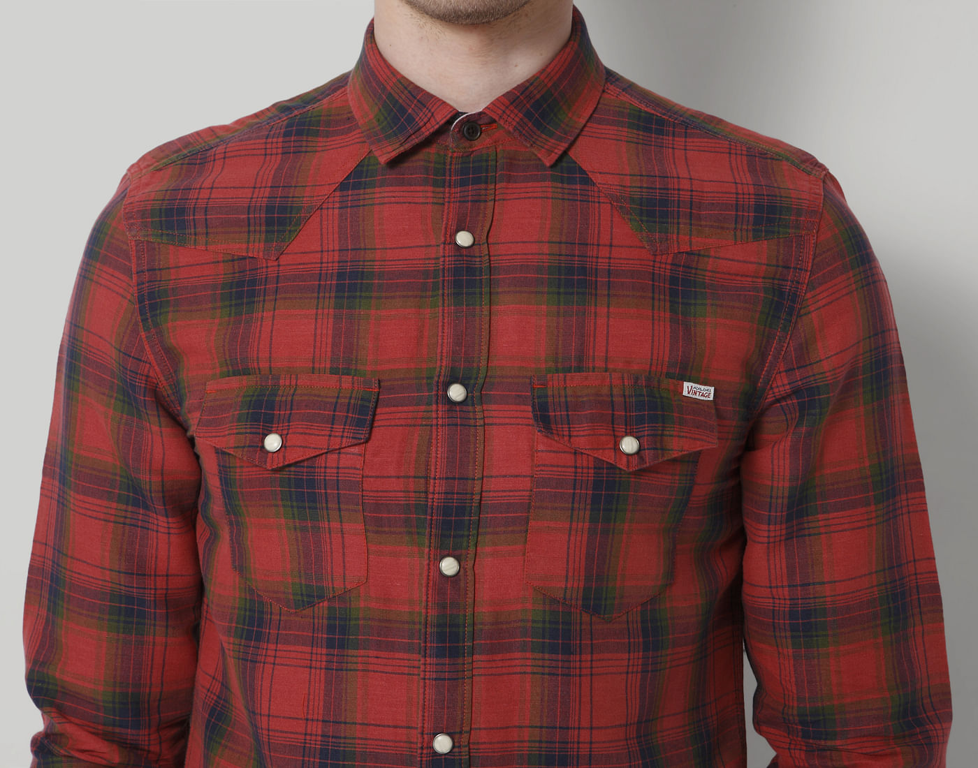 Red Check Slim Fit Shirt