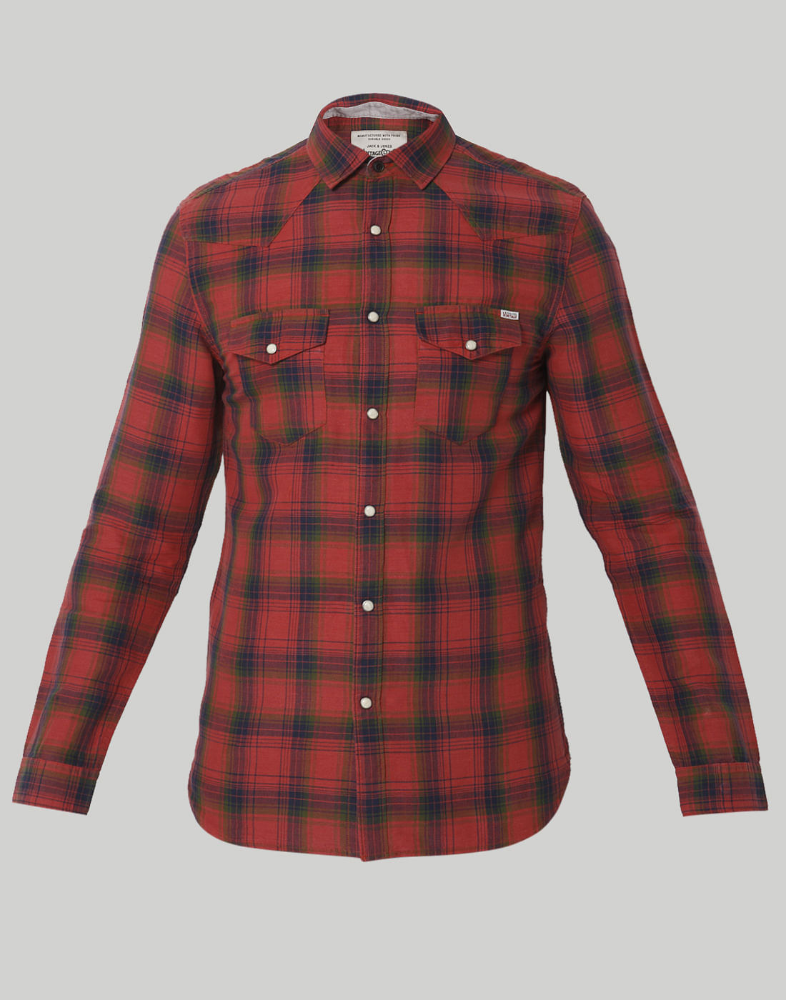 Red Check Slim Fit Shirt