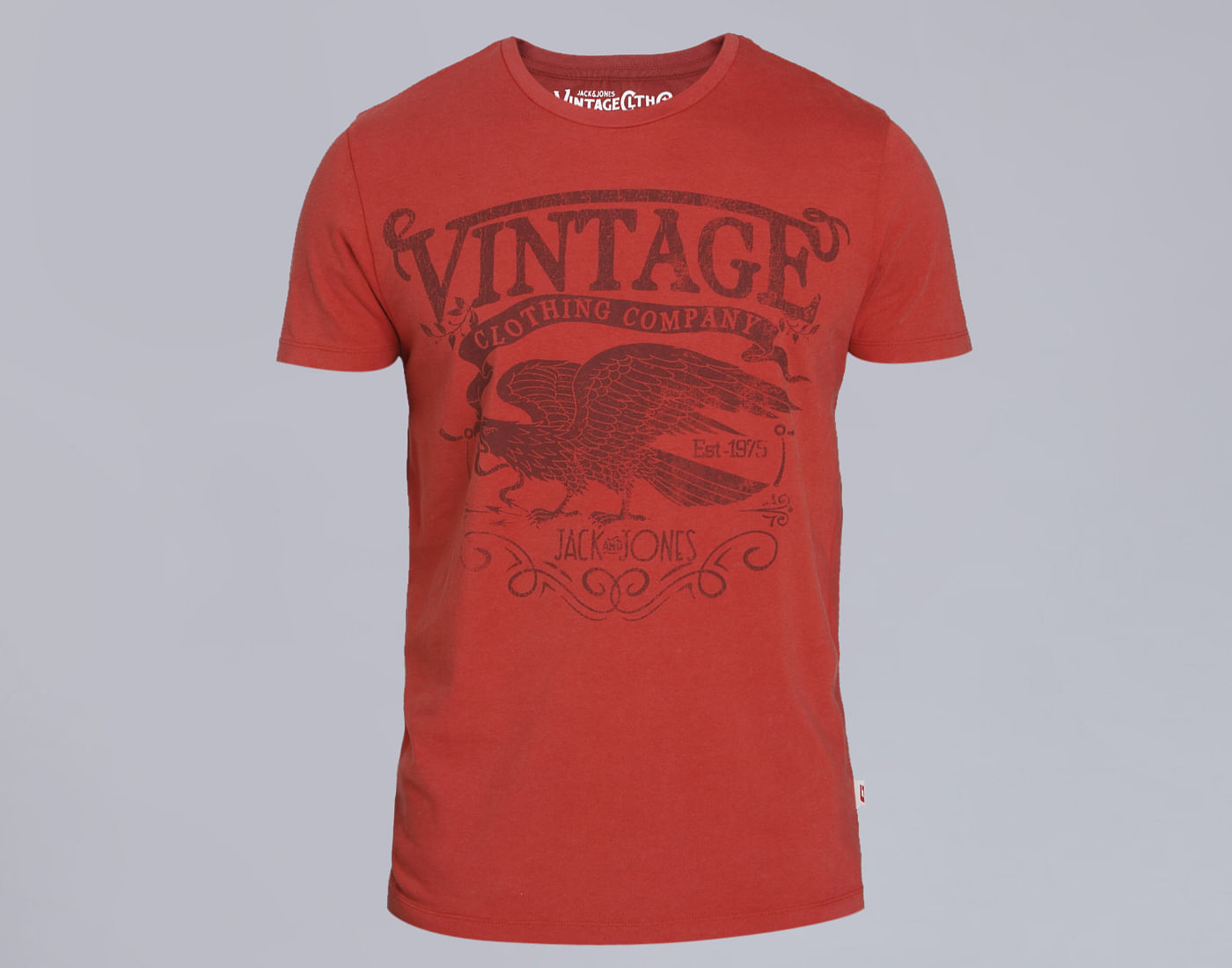 Red Graphic Print Crew Neck T-Shirt
