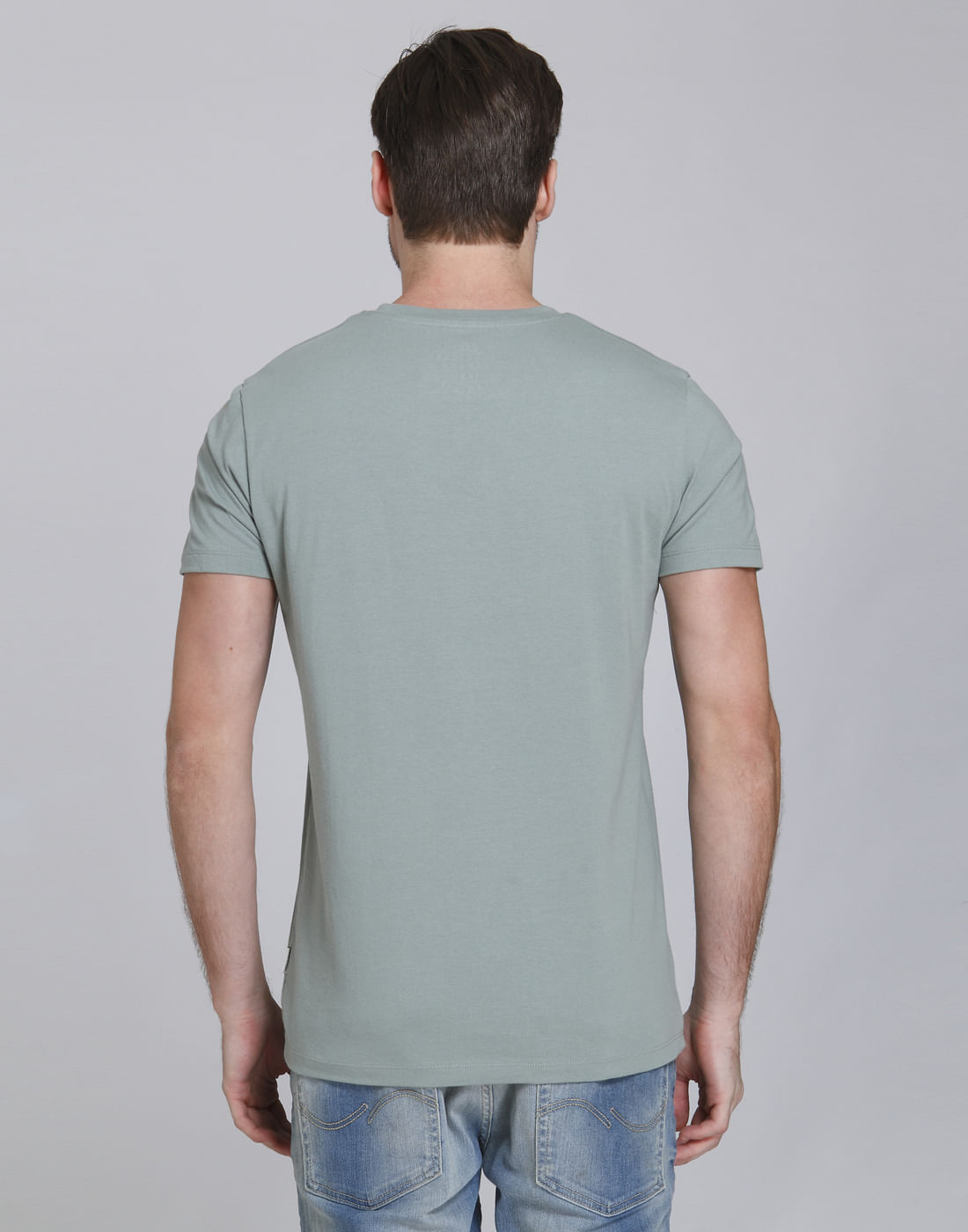 Green Bear Print Crew Neck T-Shirt