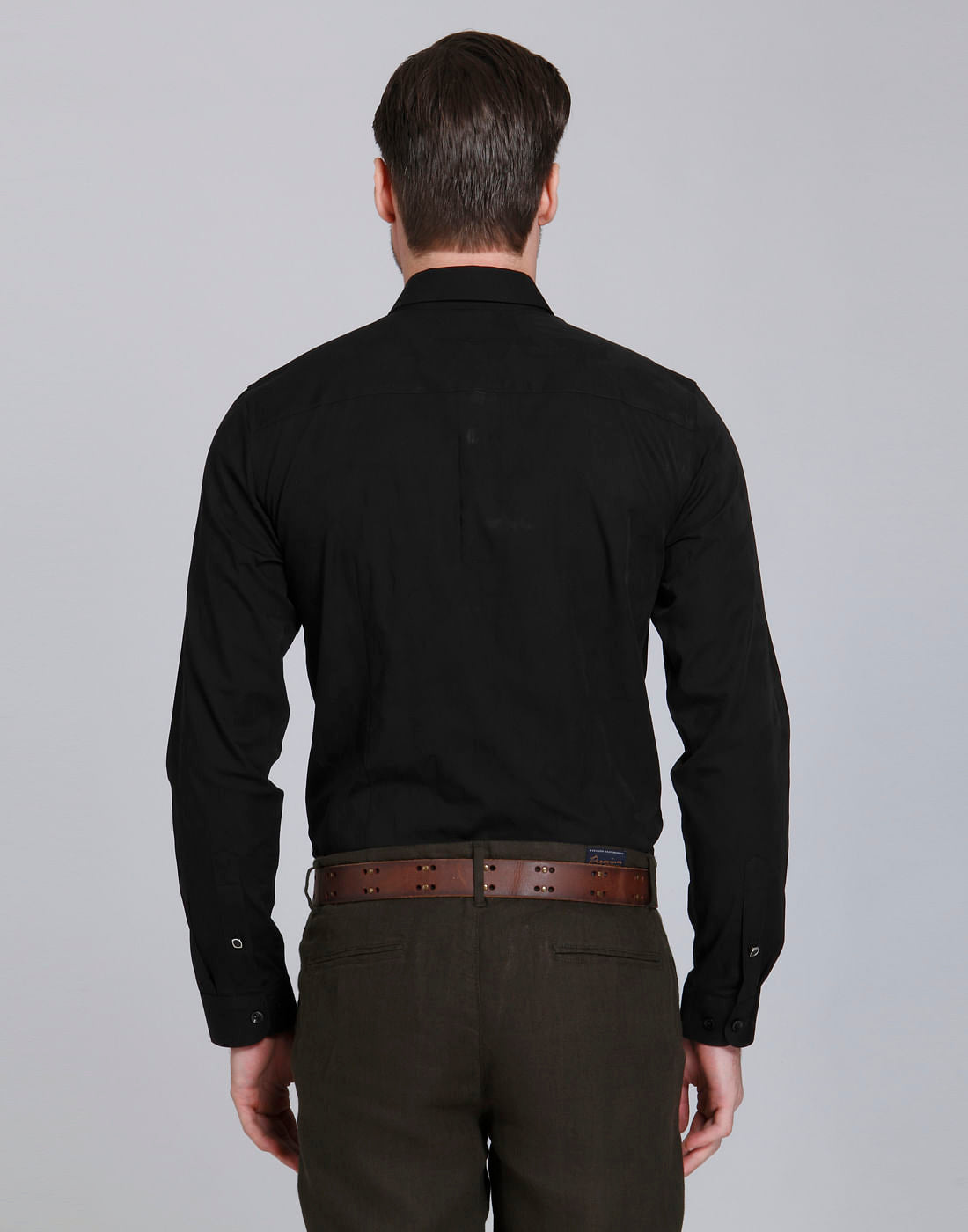 Black Jacquard Slim Fit Shirt