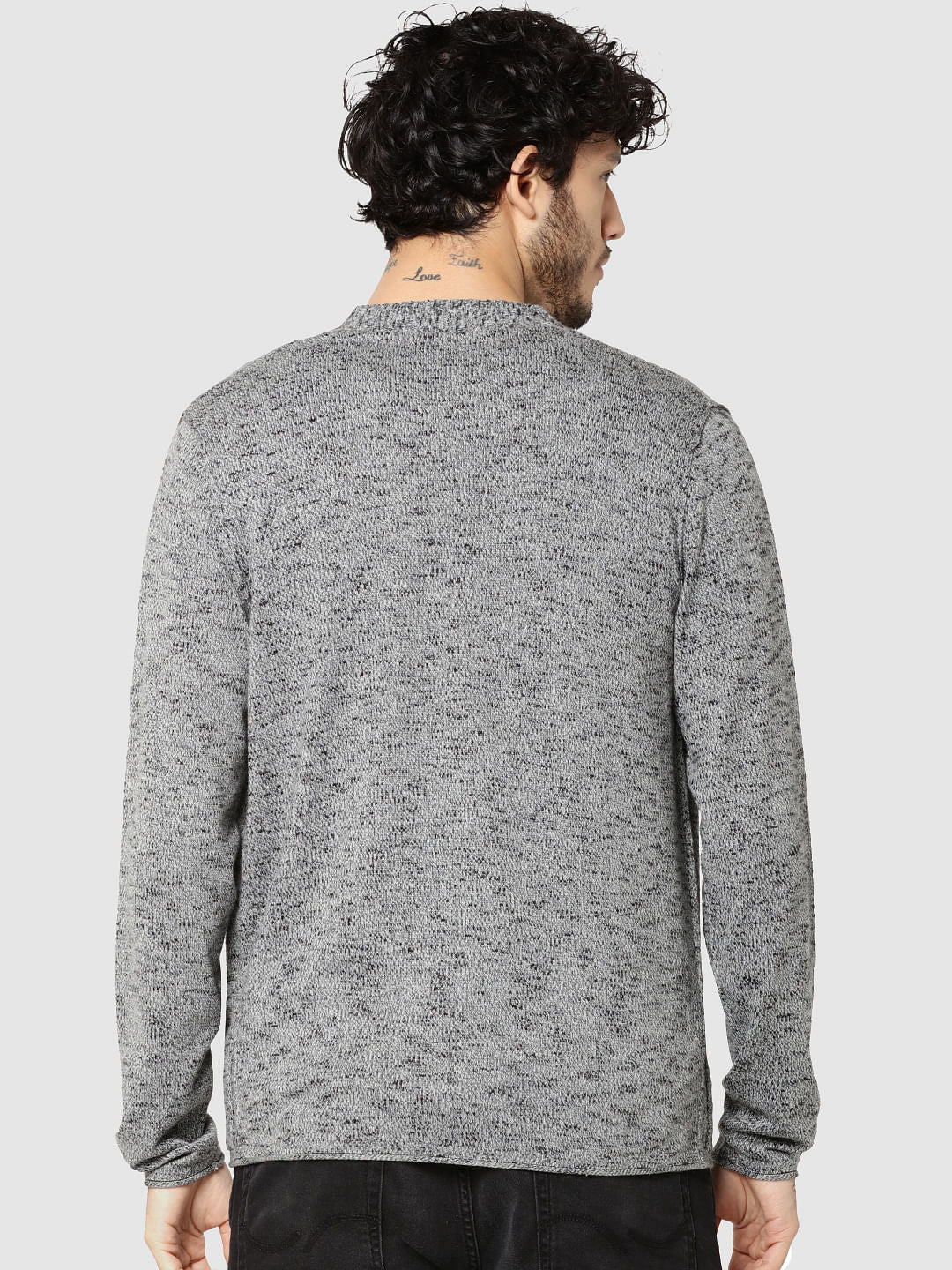 Dark Grey Textured Knit Cardigan