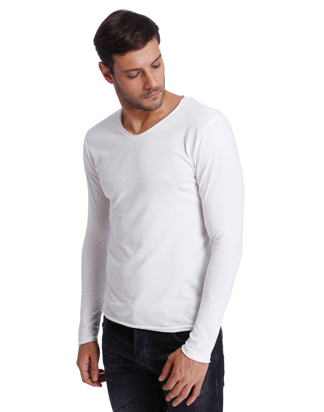 White V-Neck T-Shirt