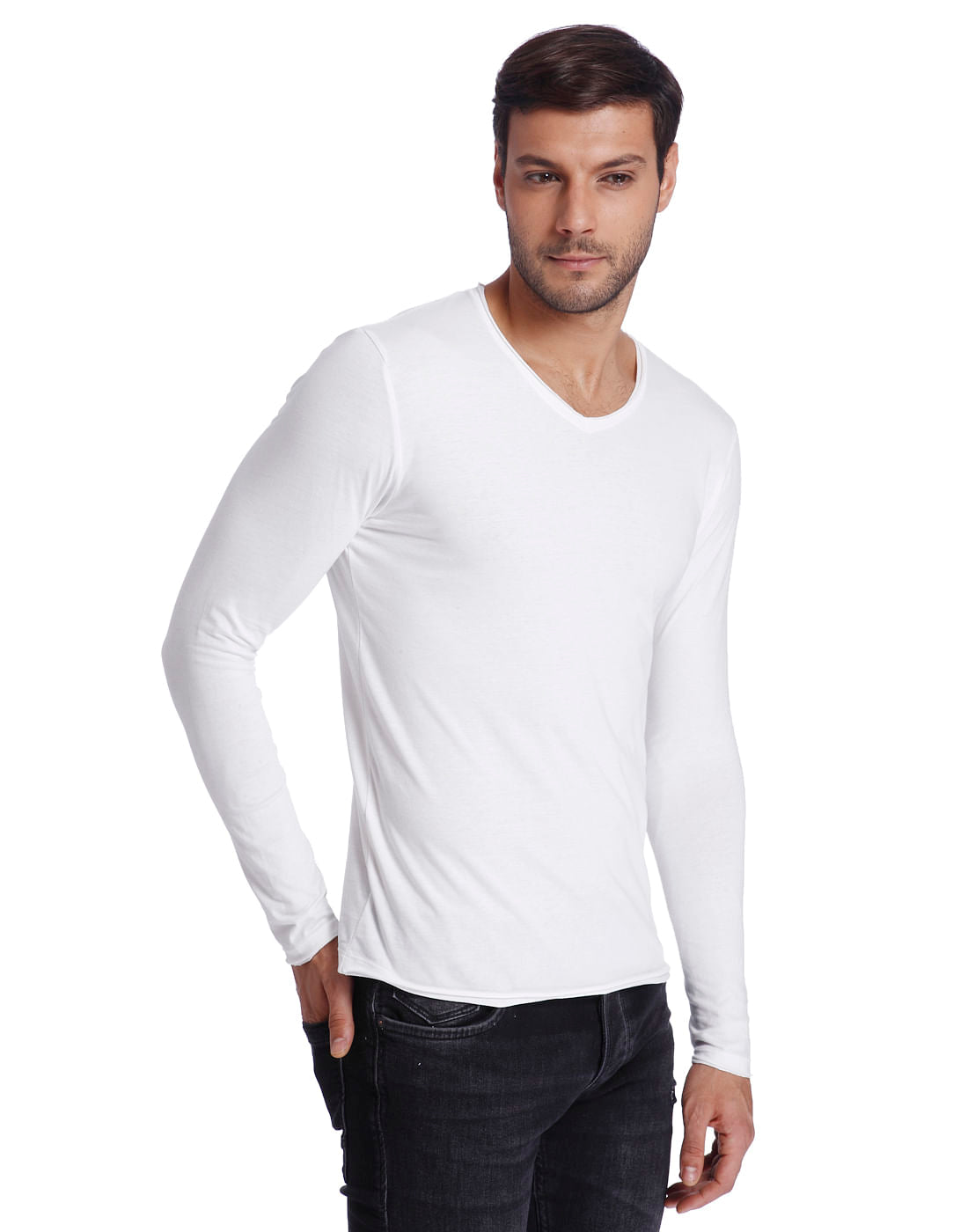 White V-Neck T-Shirt