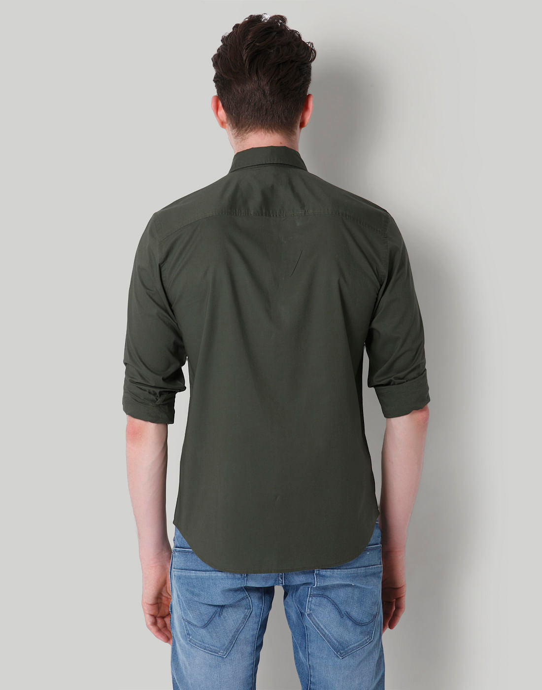 Olive Green Slim Fit Shirt